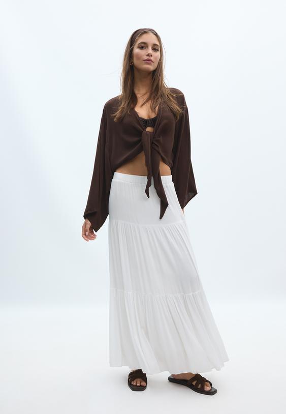 soepelvallende open blouse