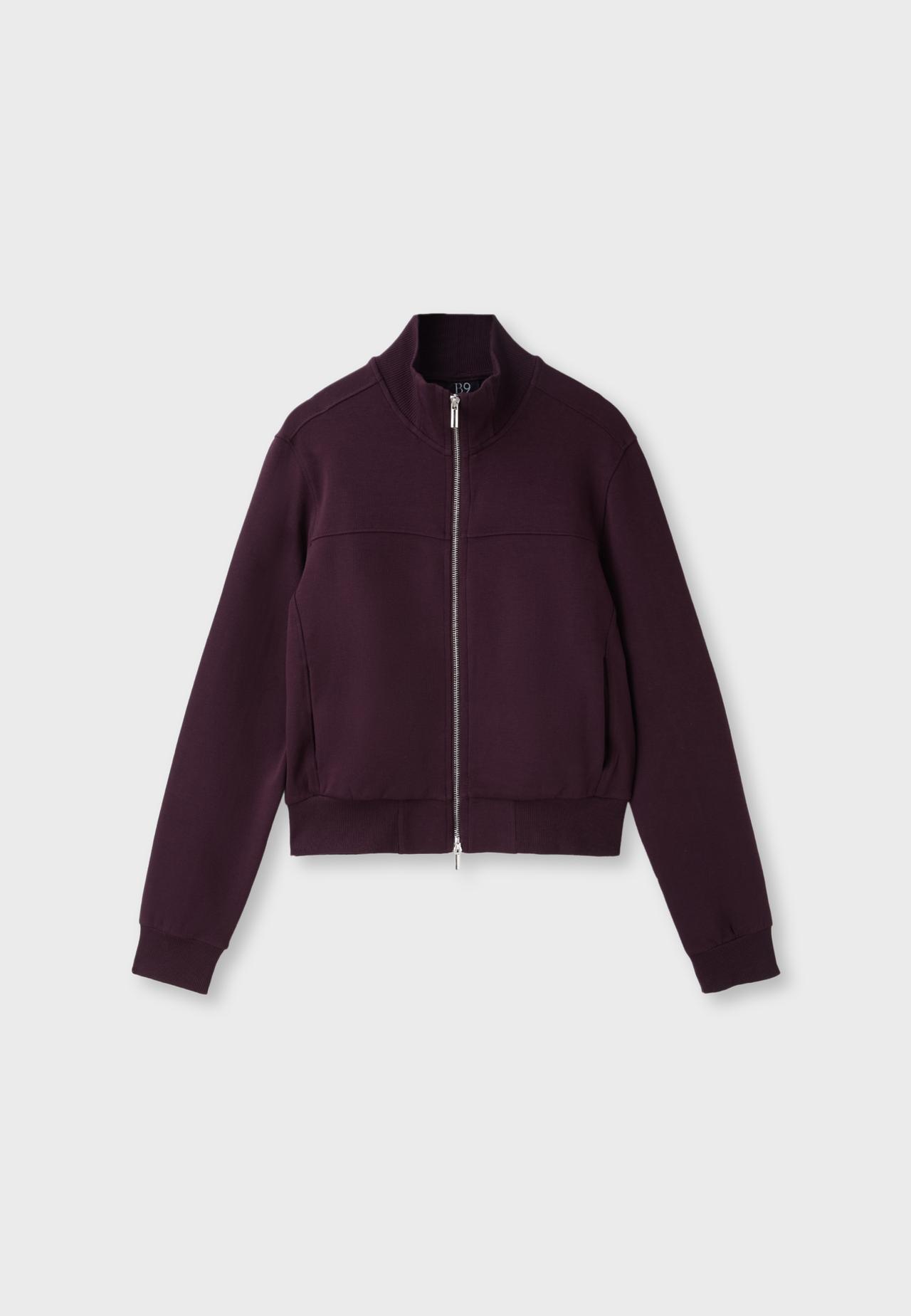 B09 Cropped high-neck zip-up sweatshirt — Dark purple