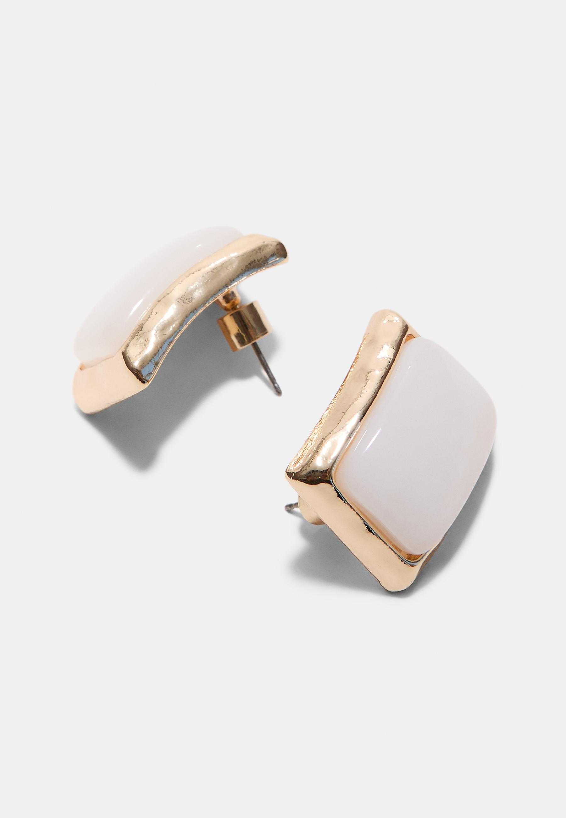 Set of 2 stud earrings — Gold