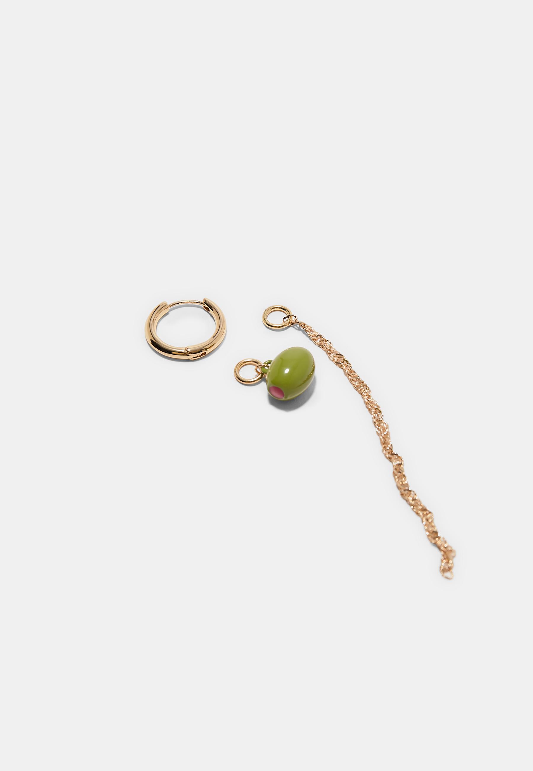 Olive earring — Olive green