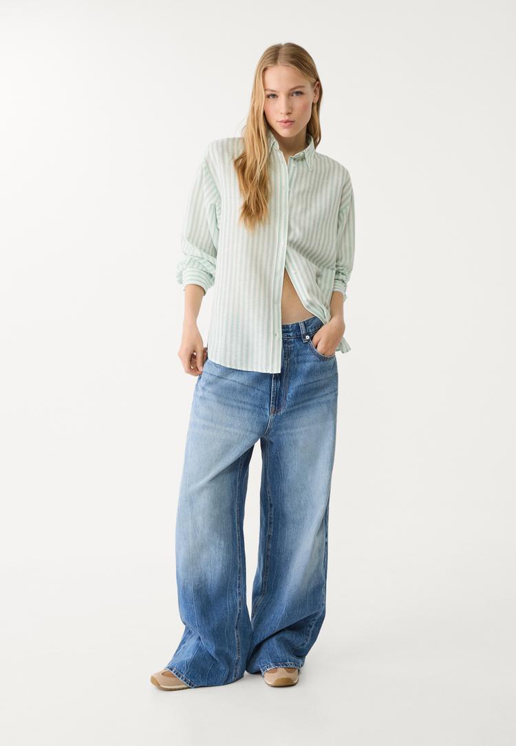 camisa fluida con lino