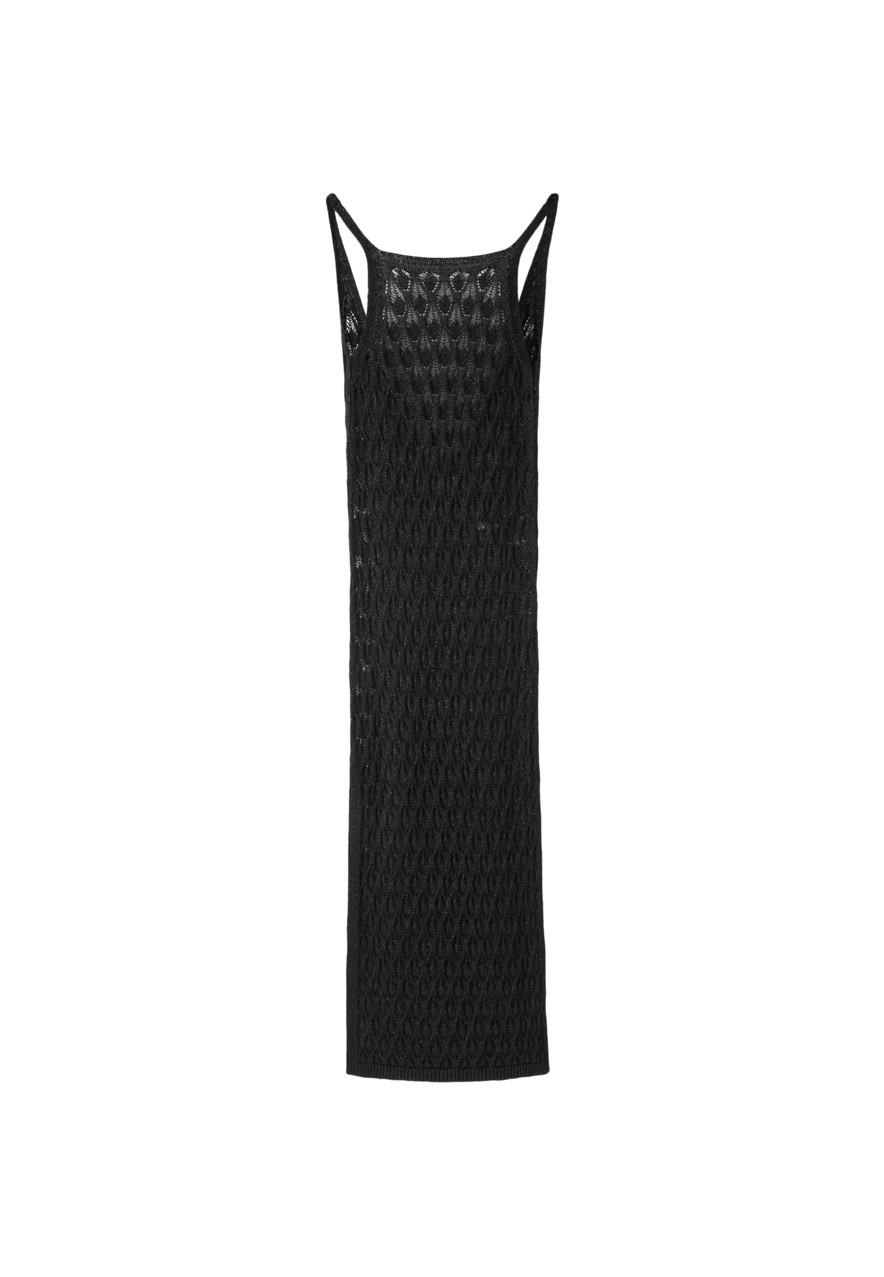 Cutwork knit dress — Black