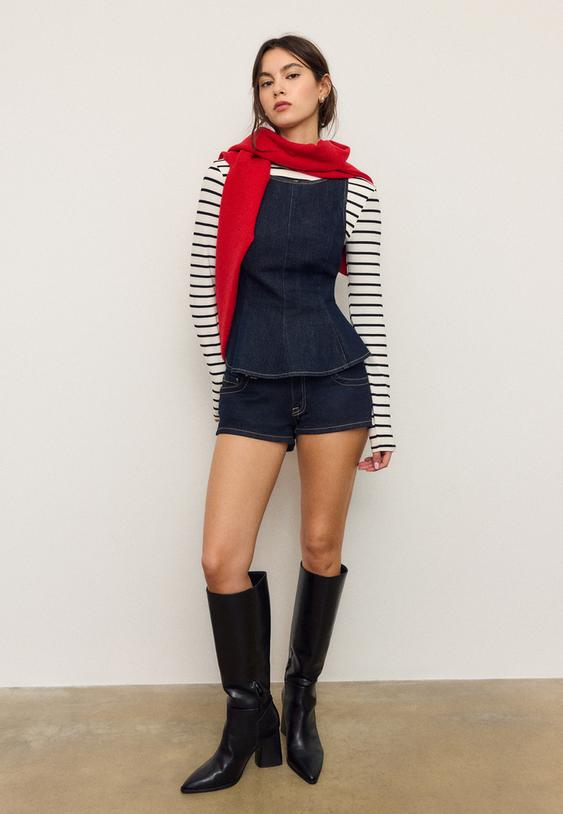 top denim basque sans manches