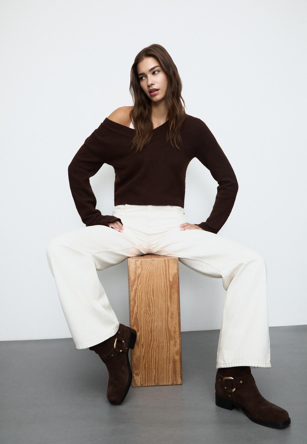 D92 straight wide jeans - Women's Petite & Tall | Stradivarius United Kingdom