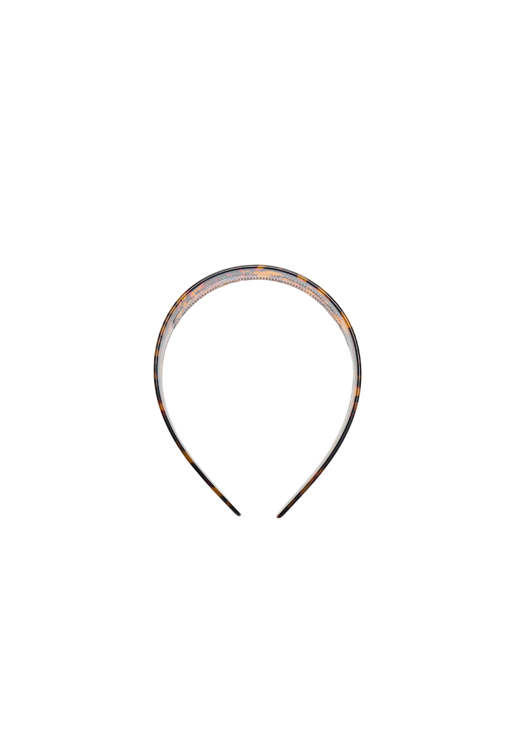 Rigid headband with comb — Brown