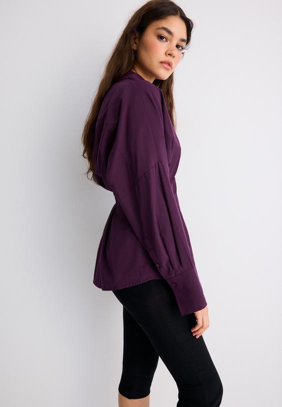 camisa popelina com pregas