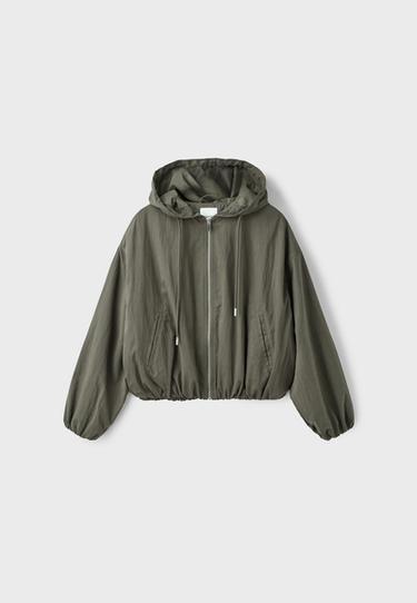 Basic nylon hood jacket — Khaki 7