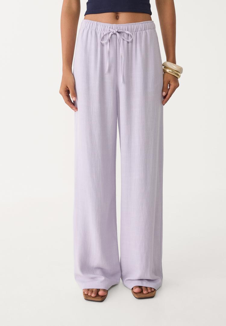pantalon fluido con lino