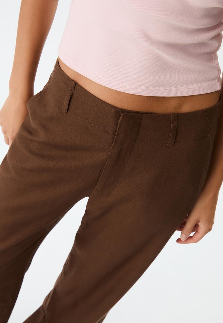 pantalon droit fluide avec lin