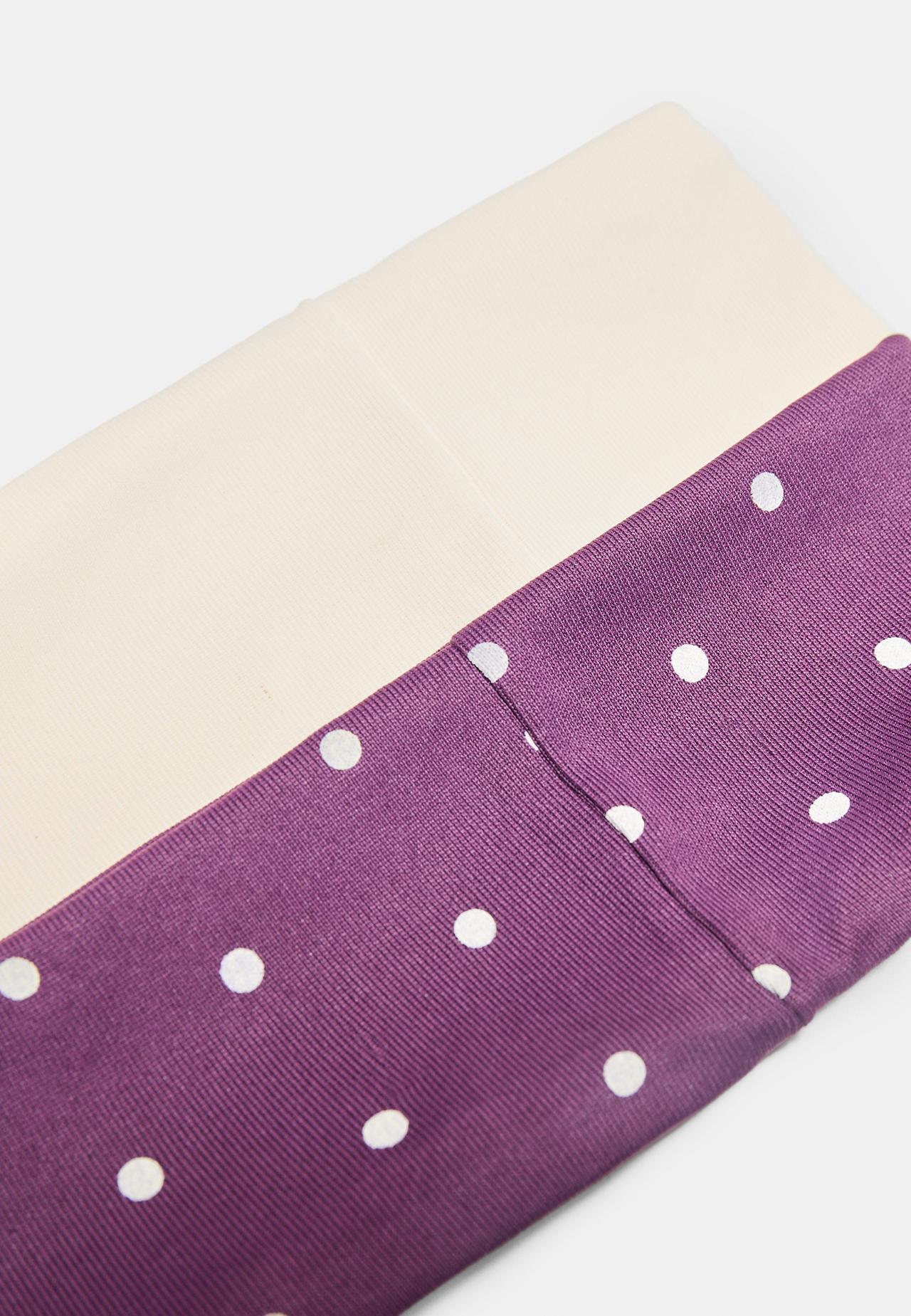 Set of 2 polka dot elasticated hair bands — Ecru