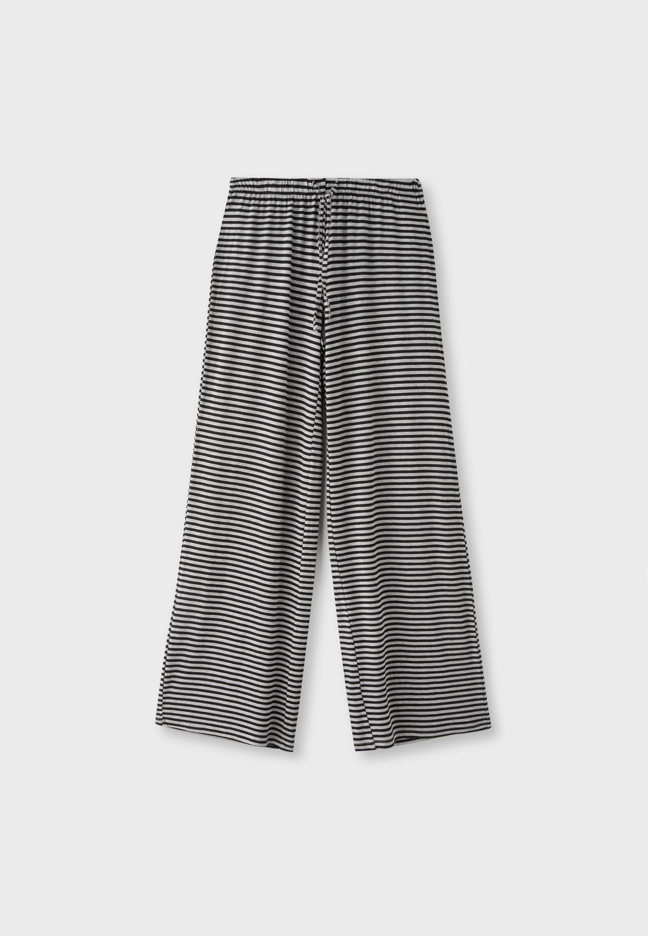 Striped slim-waist jogger trousers — Black