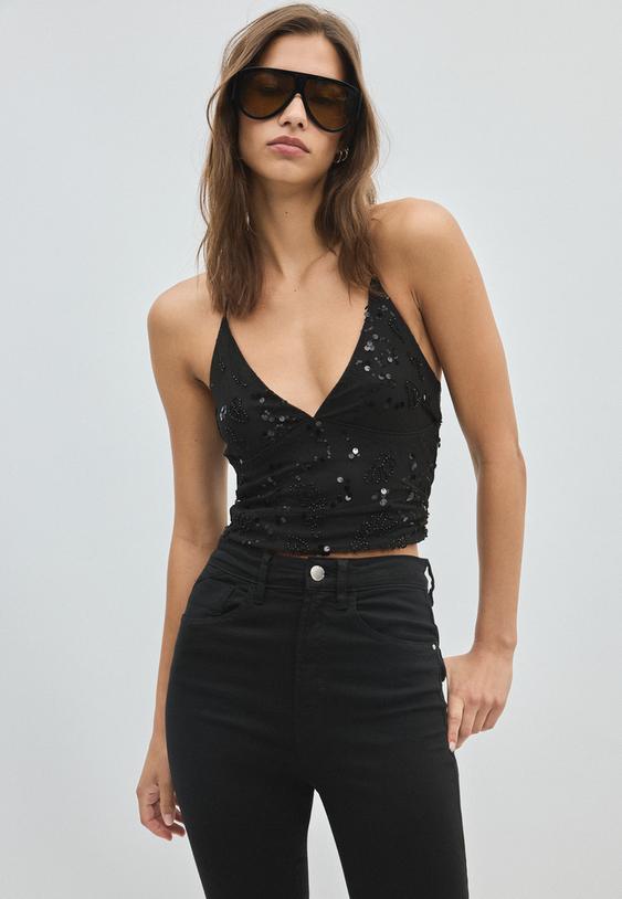 Stradivarius Super High-Waist Jeans Black 8
