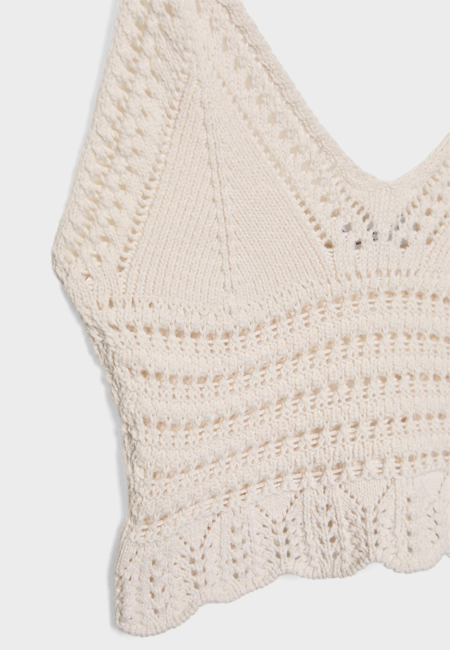 stradivarius crochet top