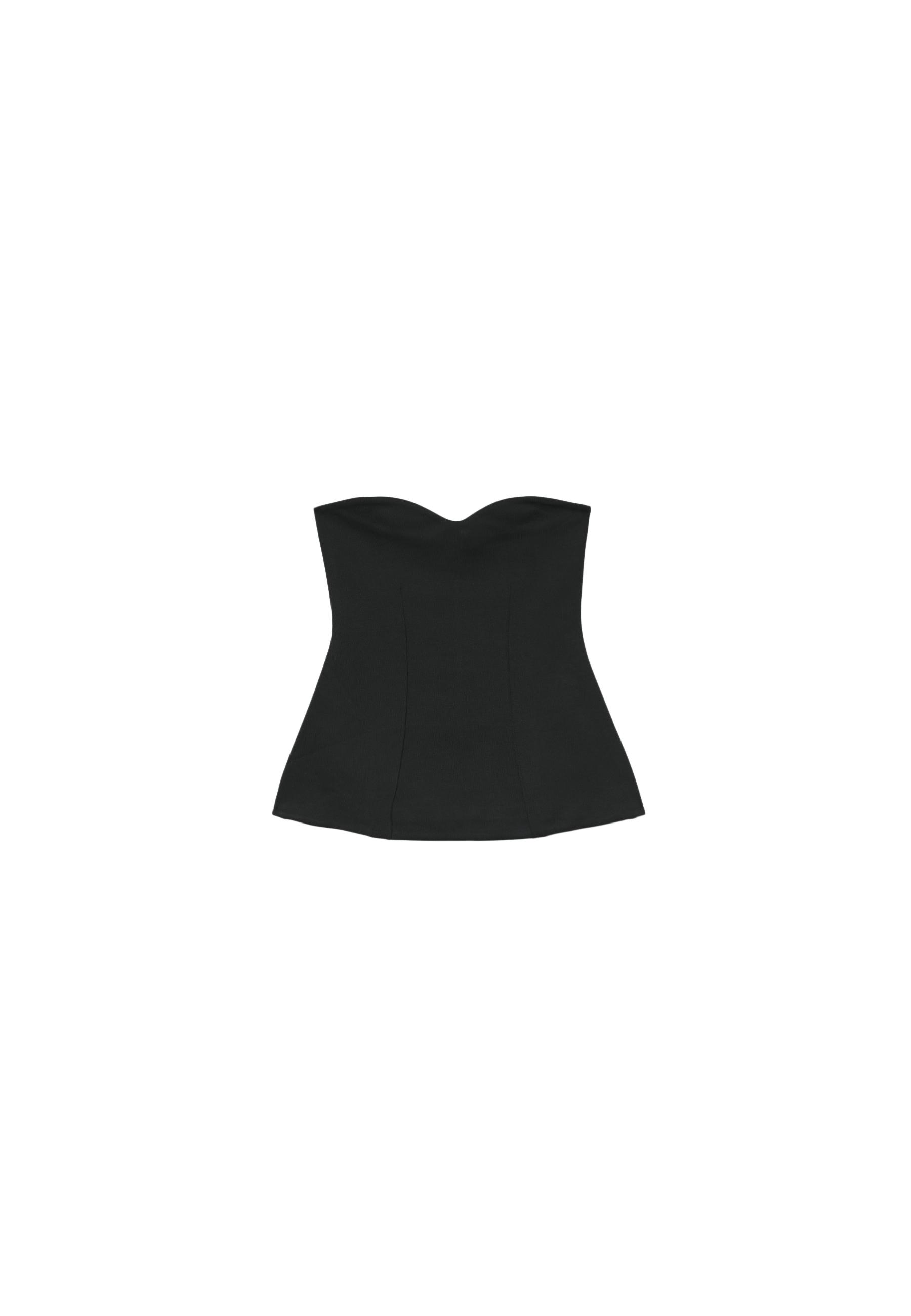 Sweetheart bandeau top — Black