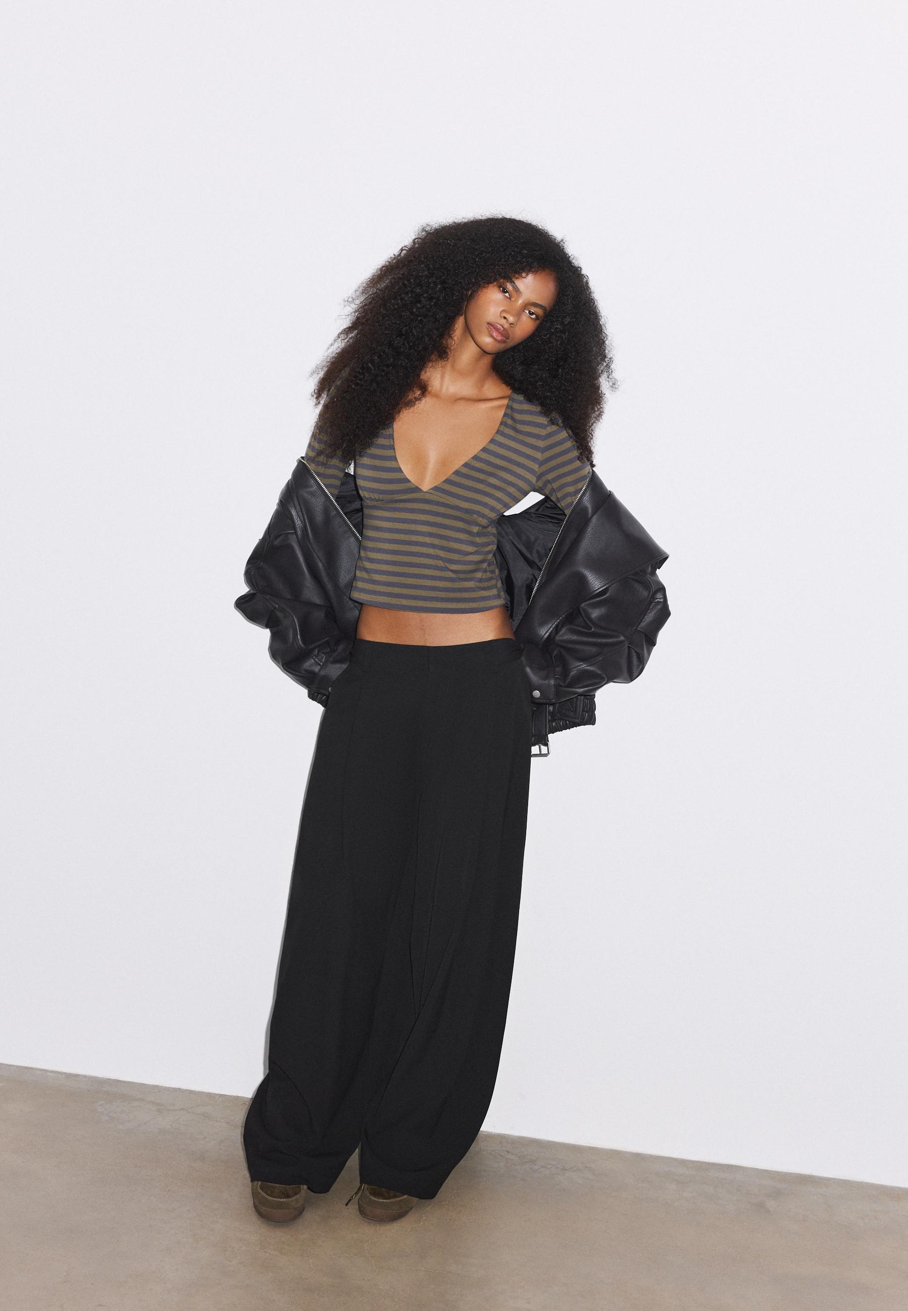 Barrel smart trousers — Black