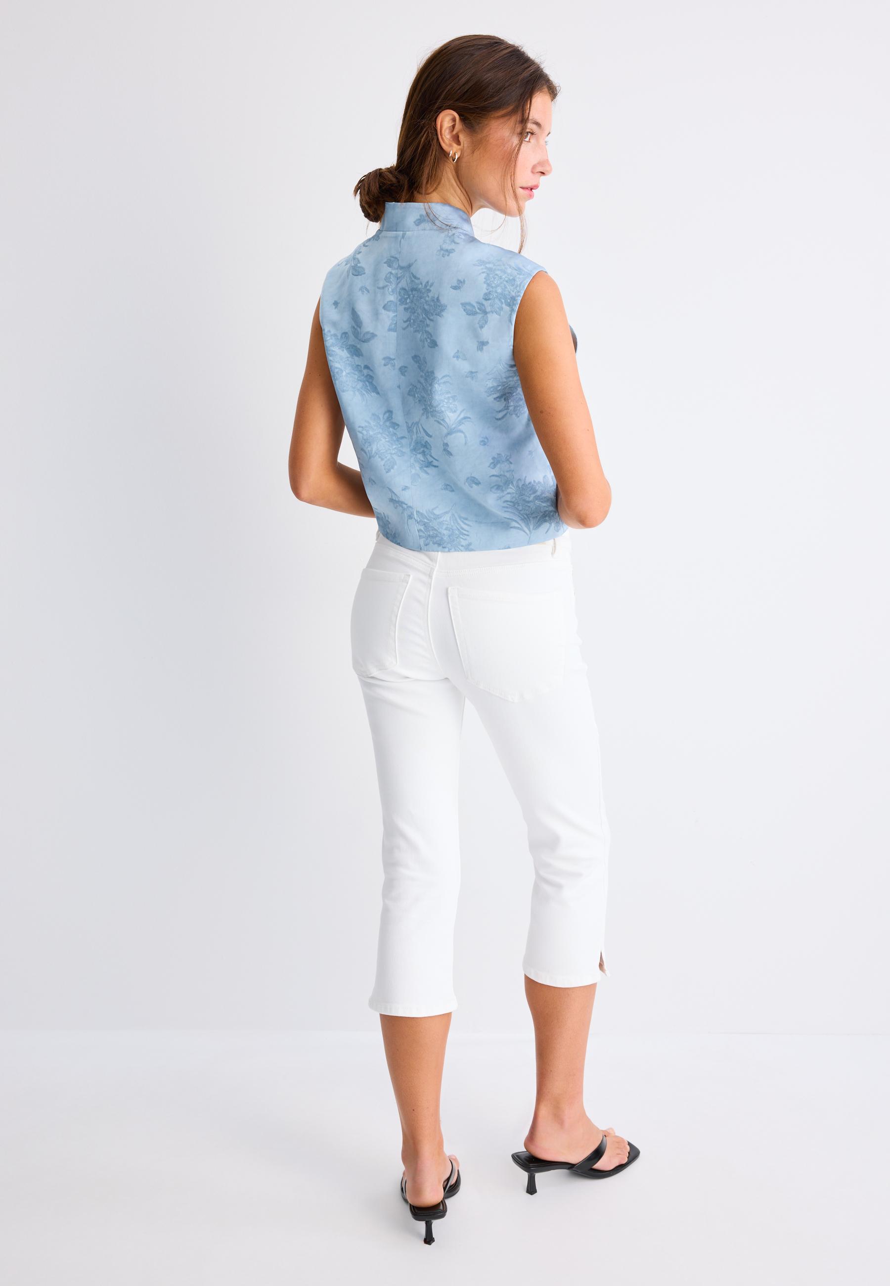 Stand collar waistcoat with toggles — Sky blue