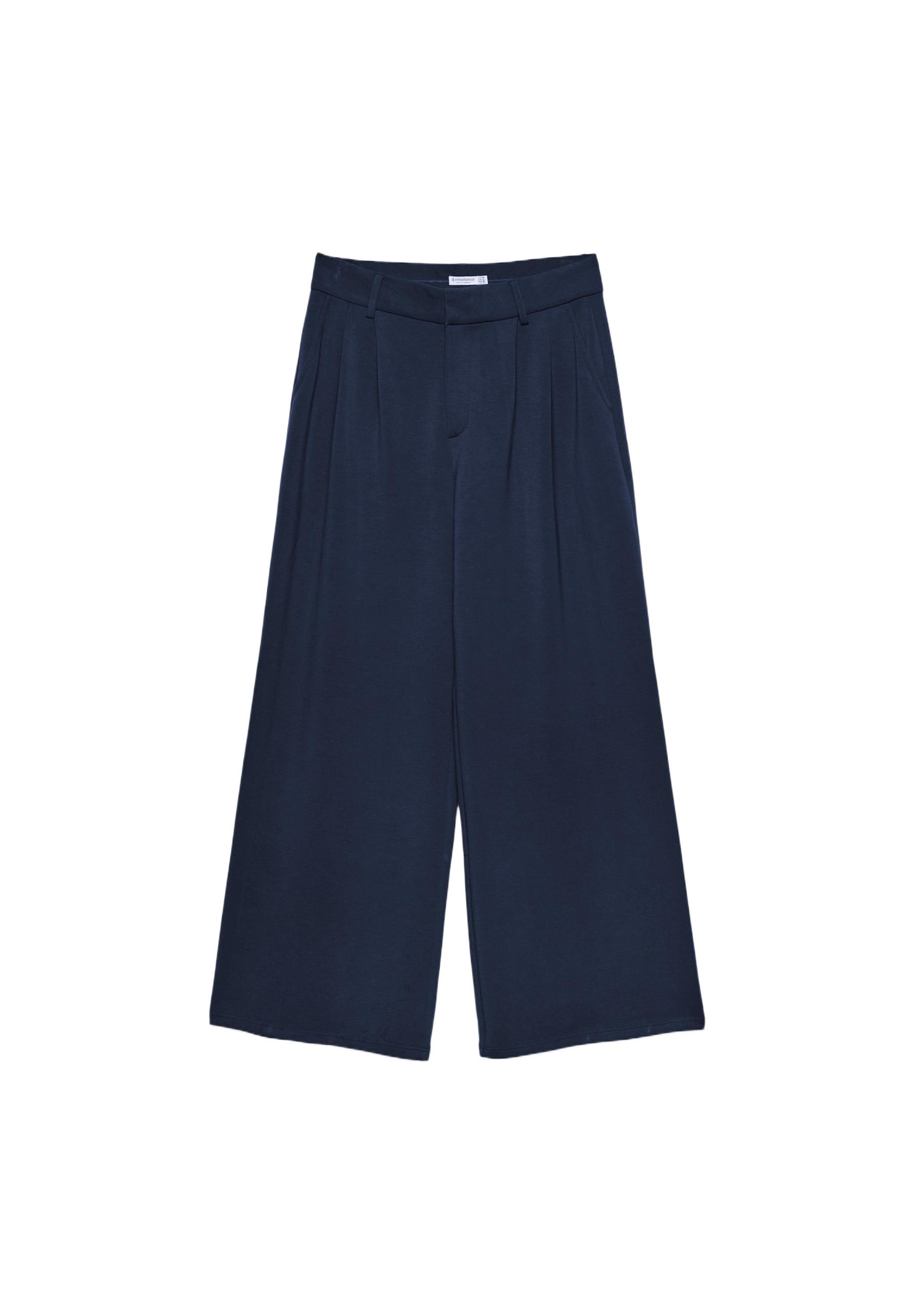 Soft-touch smart trousers — Navy blue