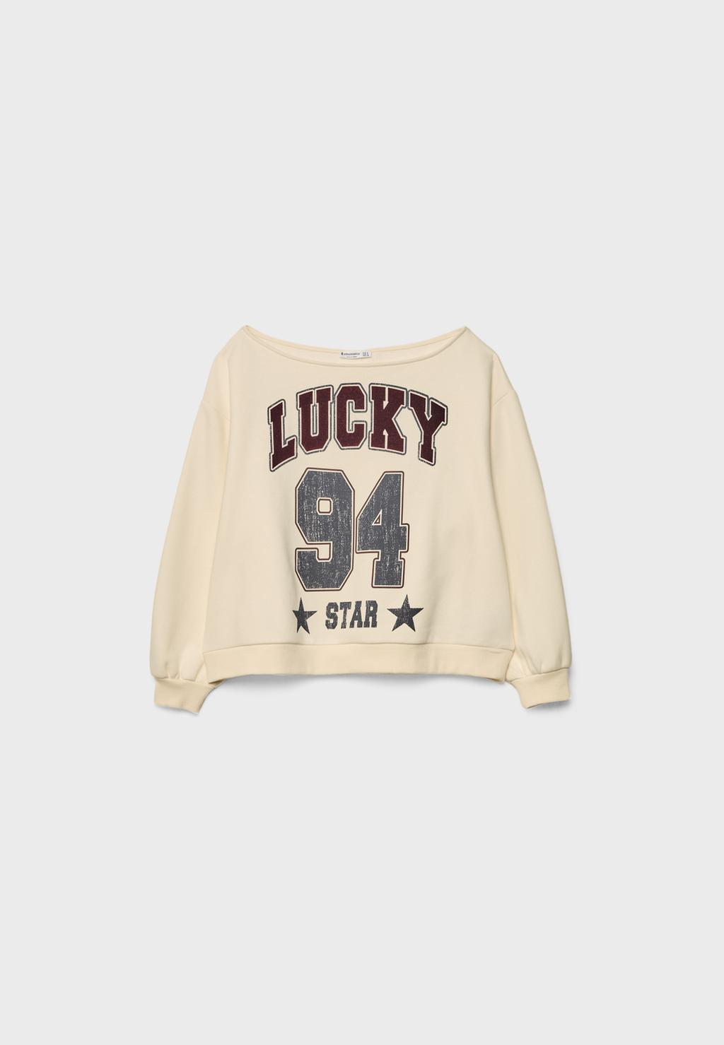 Asymmetrisches bedrucktes Sweatshirt