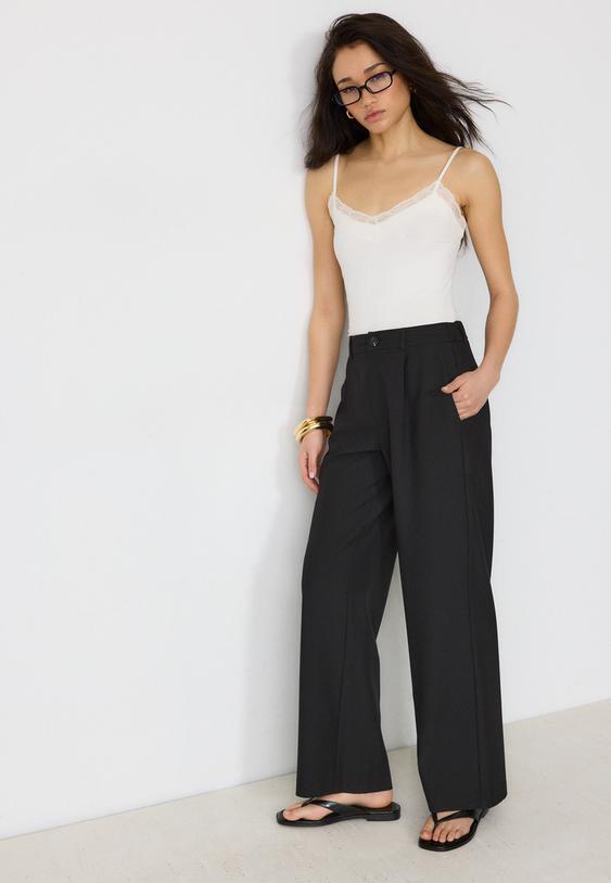 Elegantne Ravno Krojene Dolge Hlače