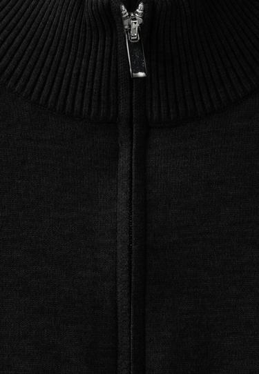 Fitted zip-up knit cardigan — Black 9