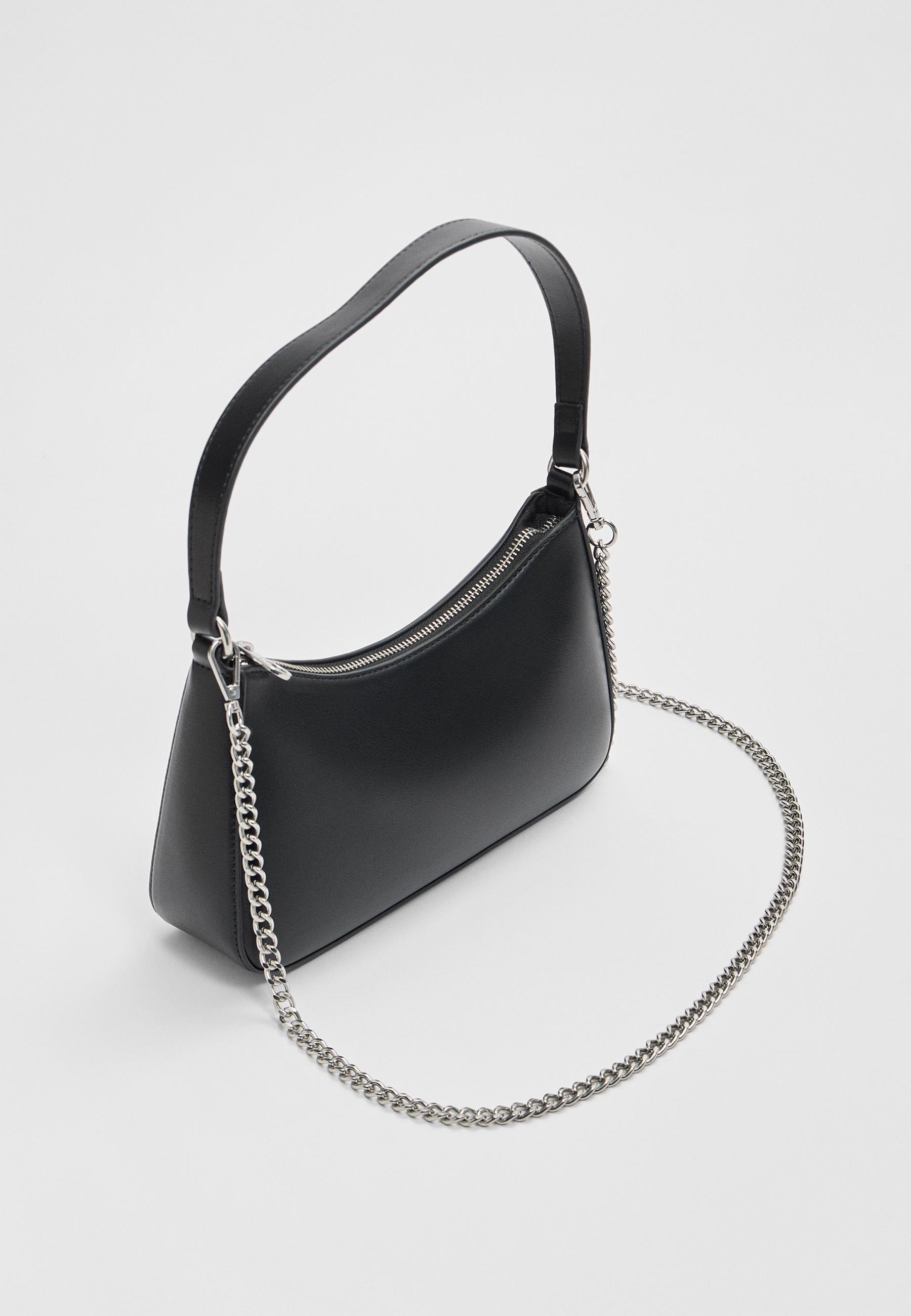 Long chain shoulder bag — Black