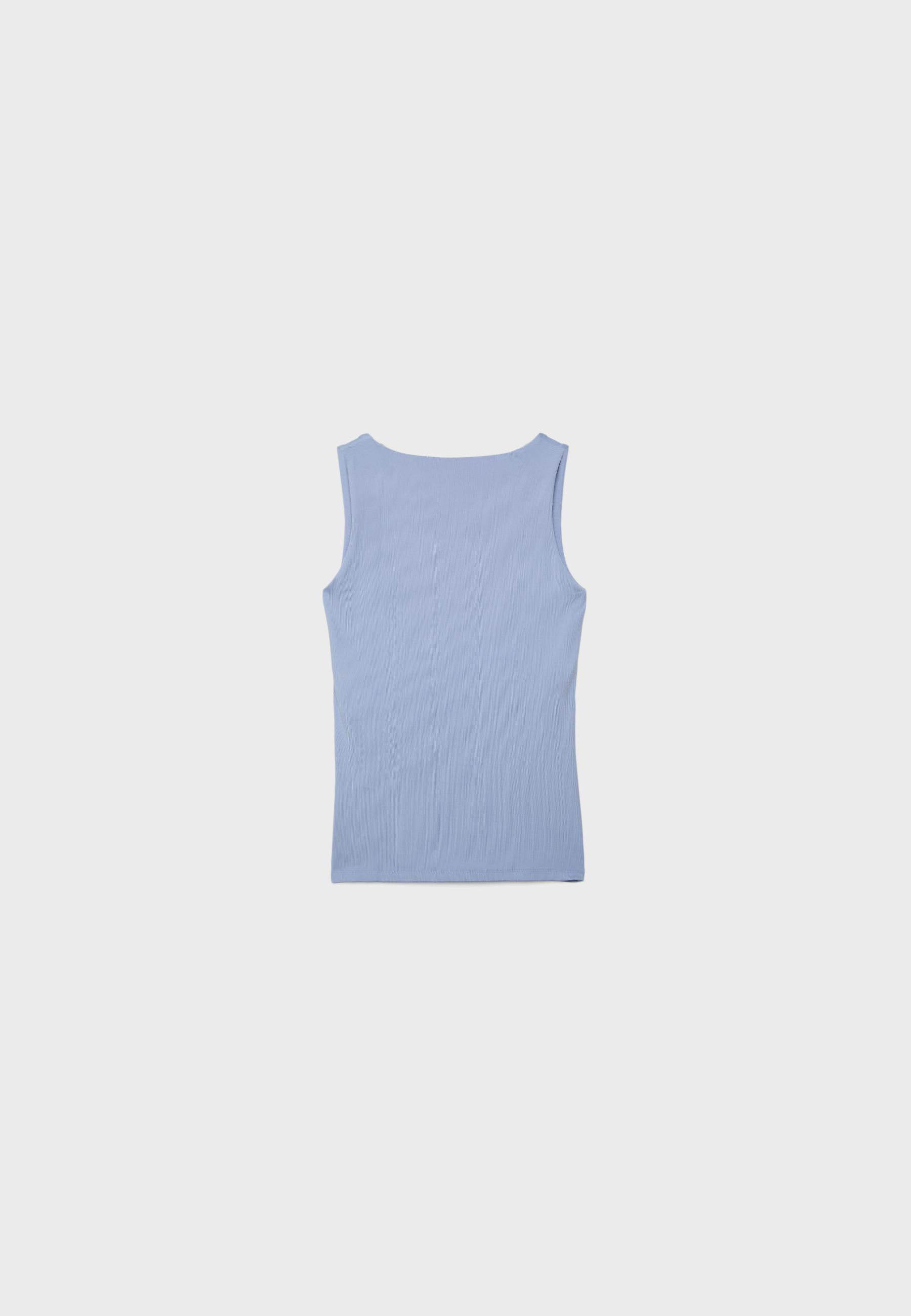 Polyamide wide-strap T-shirt — Sky blue