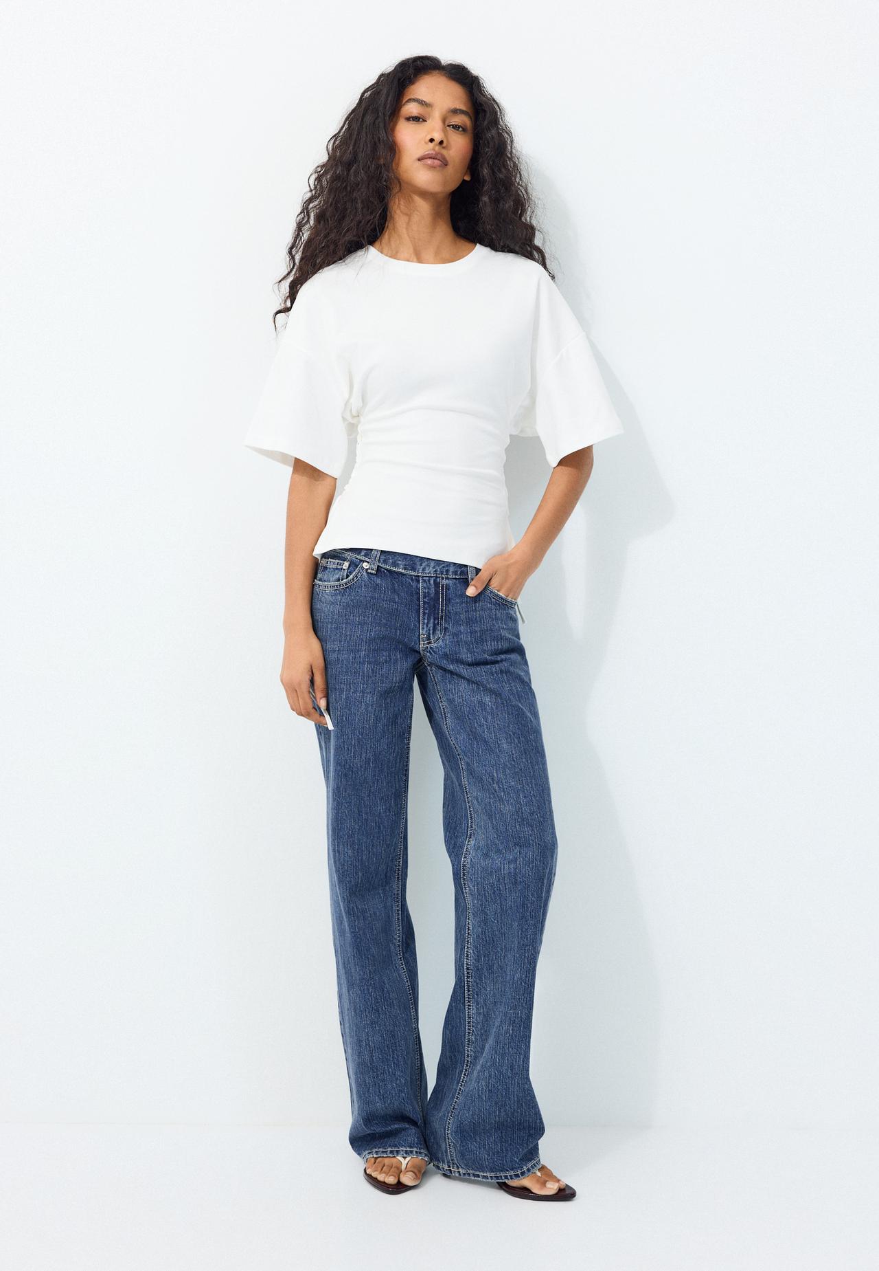 T-shirt with side ties — Ecru