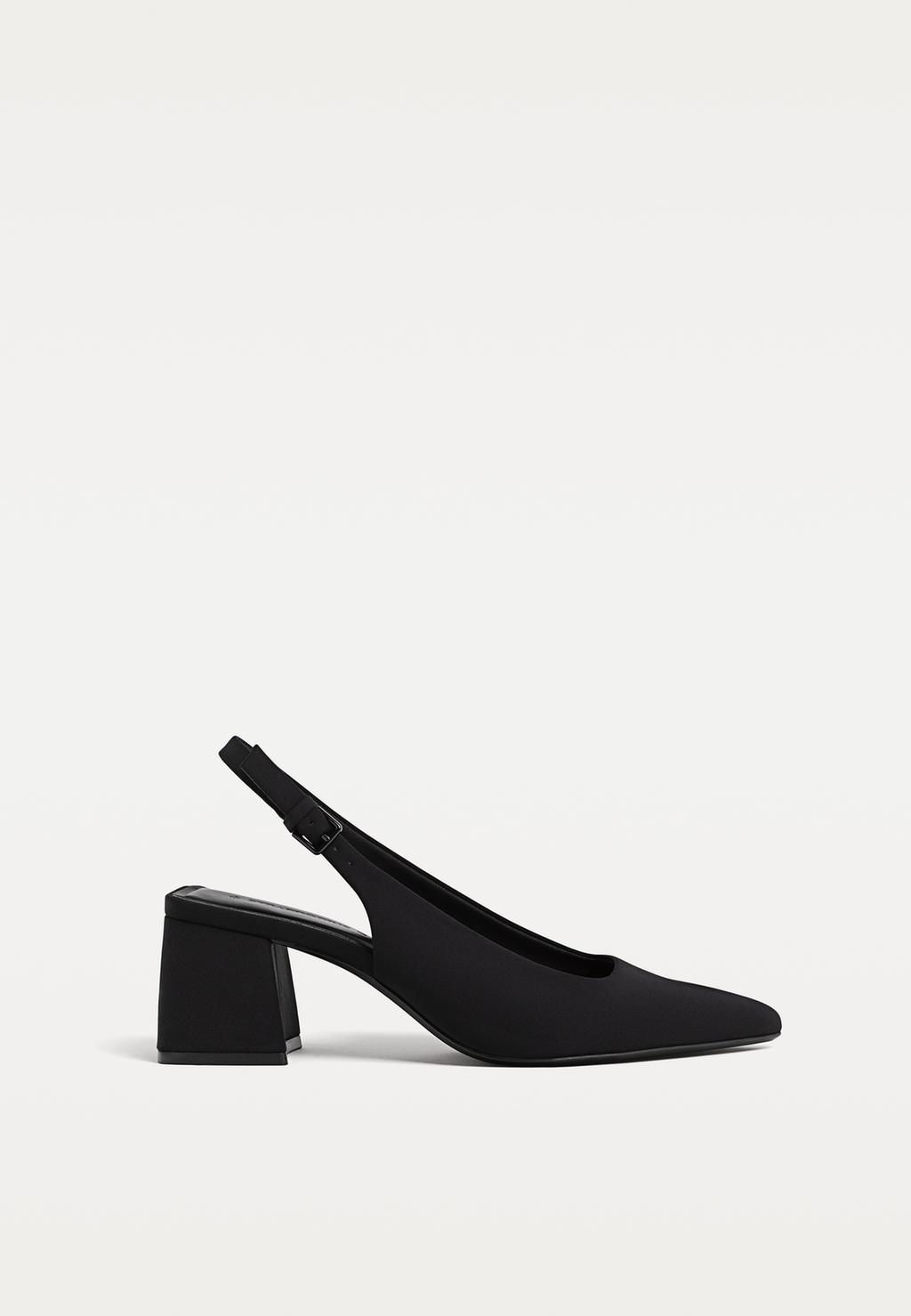 Block heel slingback shoes