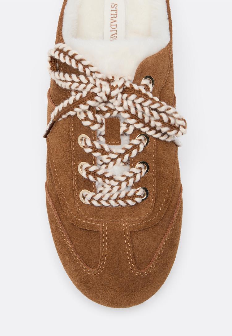 arkası acık deri spor ayakkabı