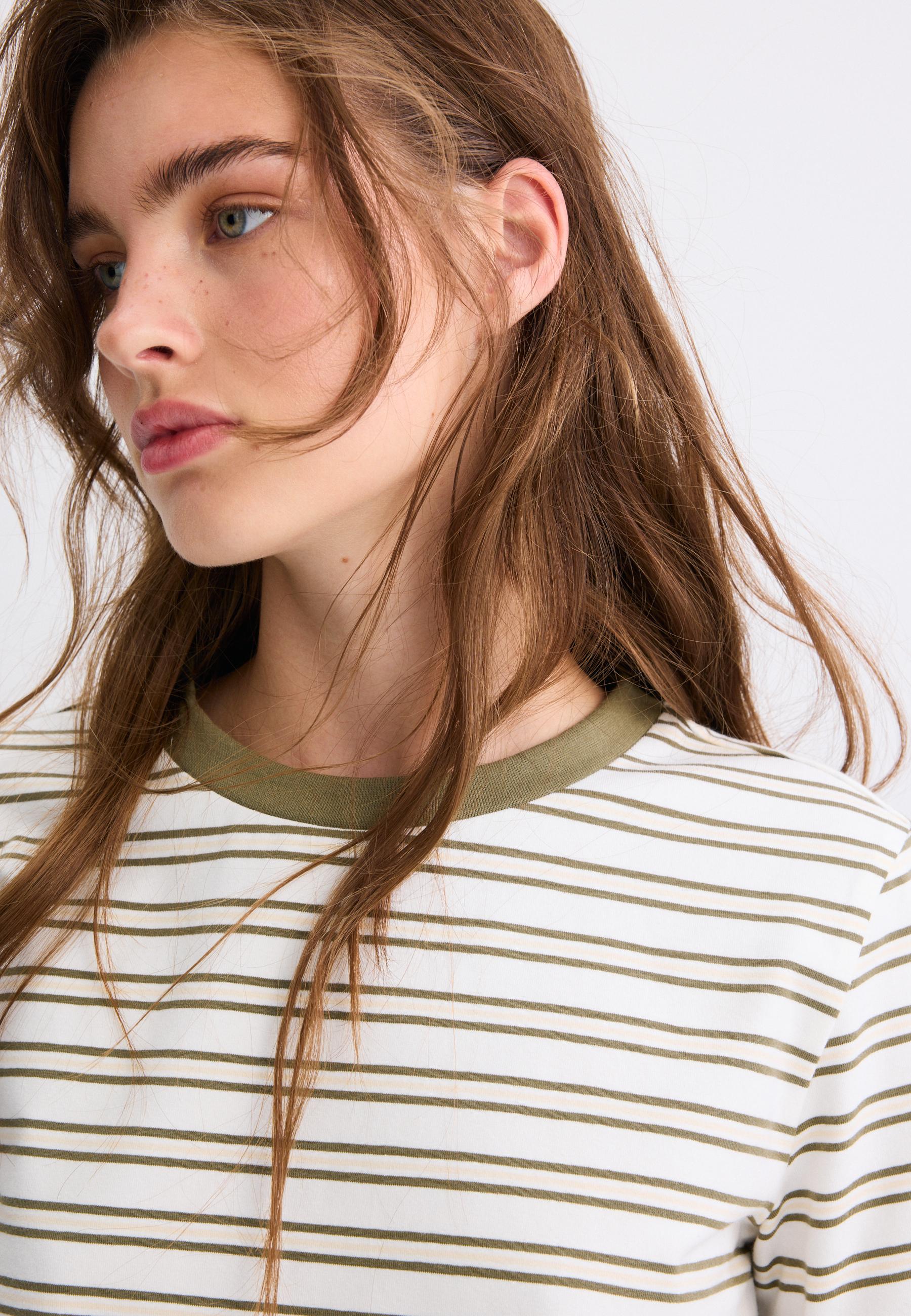 B01 Regular striped T-shirt — Khaki