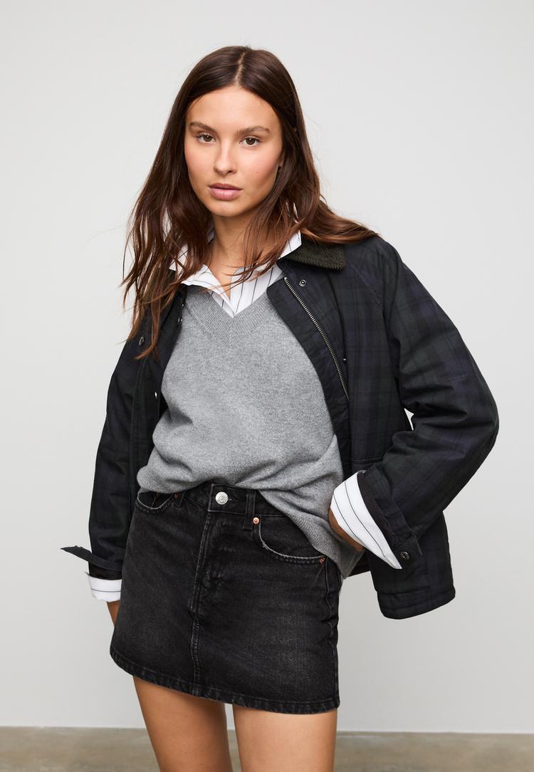 denim mini skirt