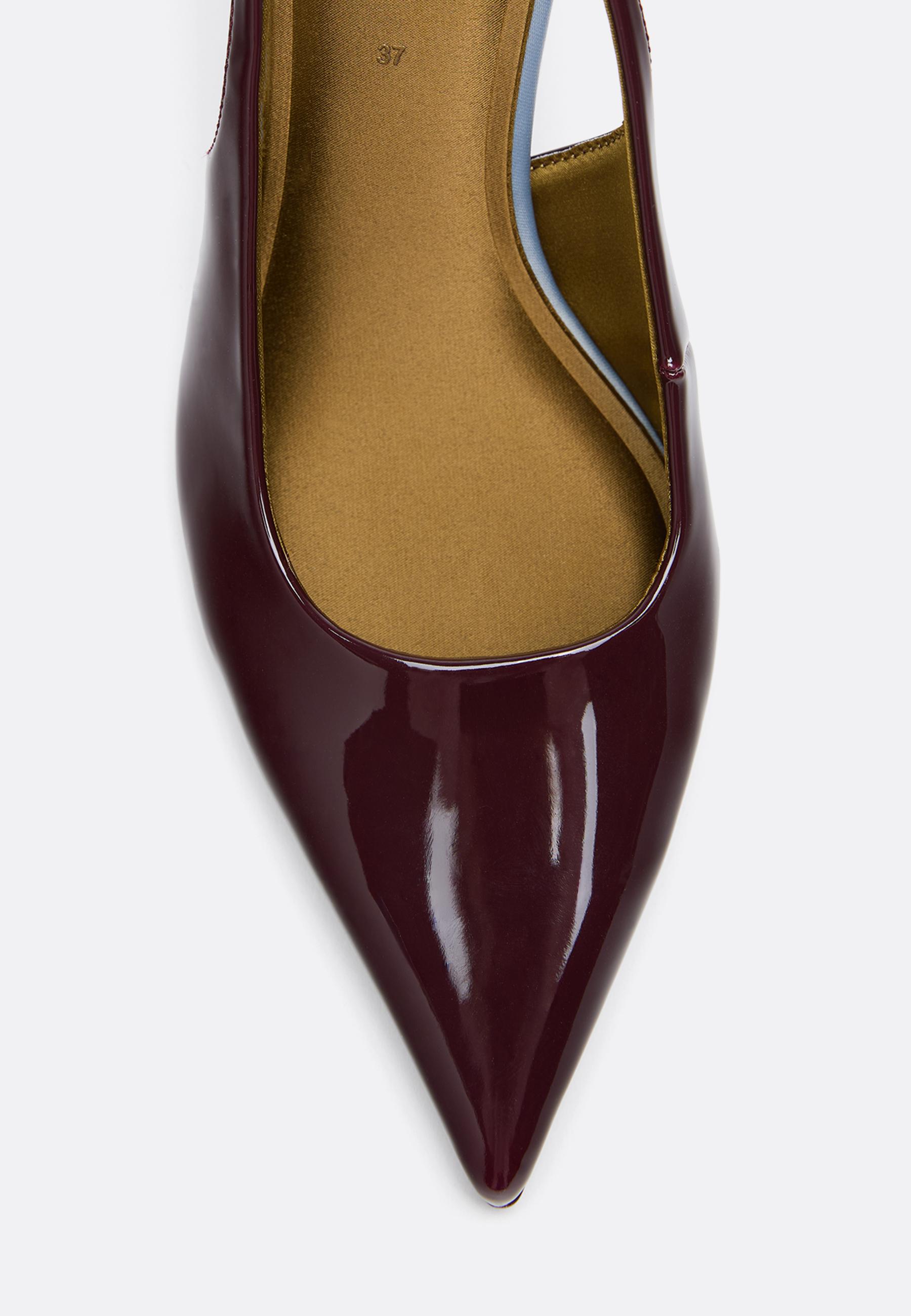 Tricolour slingback court shoes — BURGUNDY