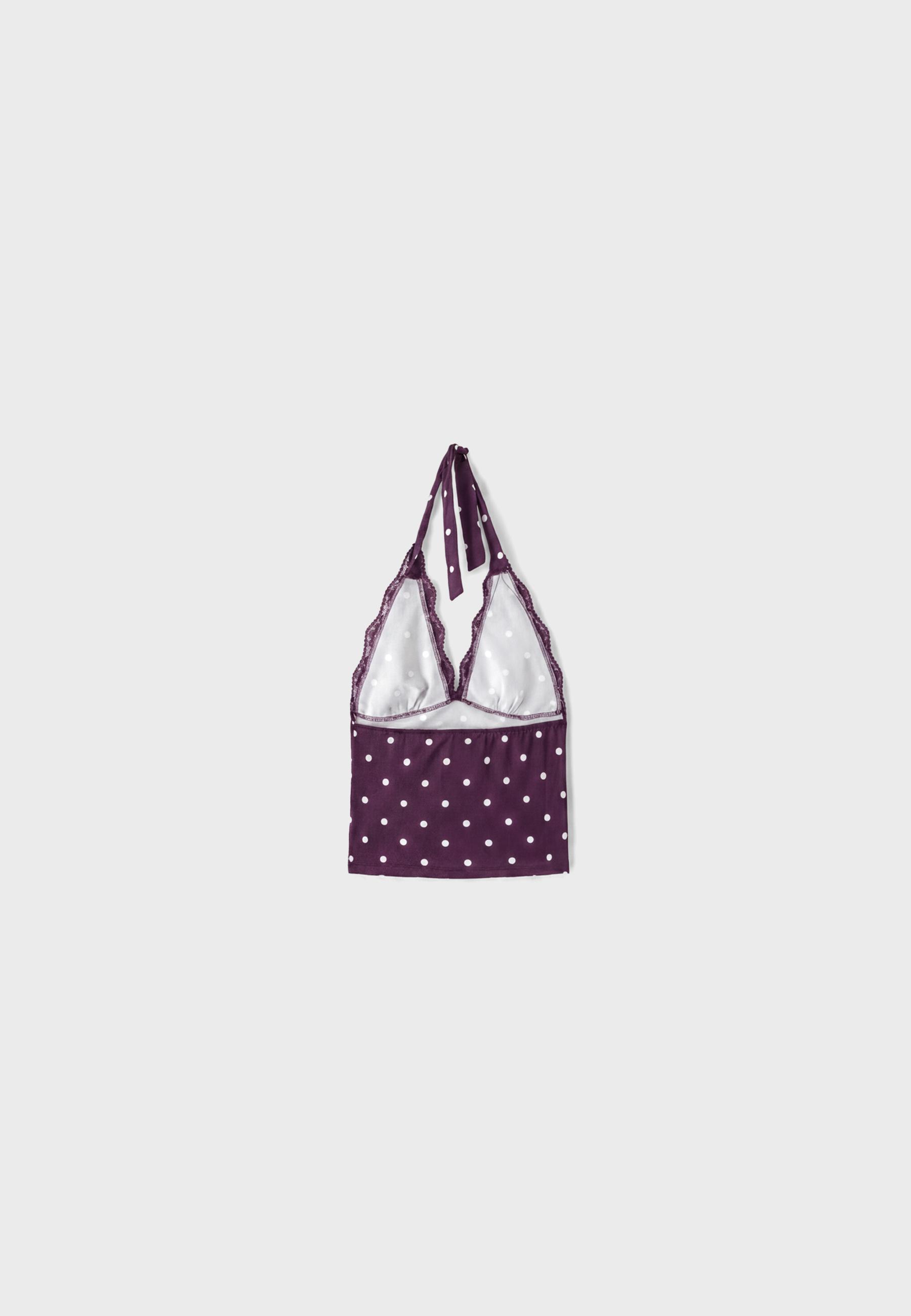 Lace halter top — Purple