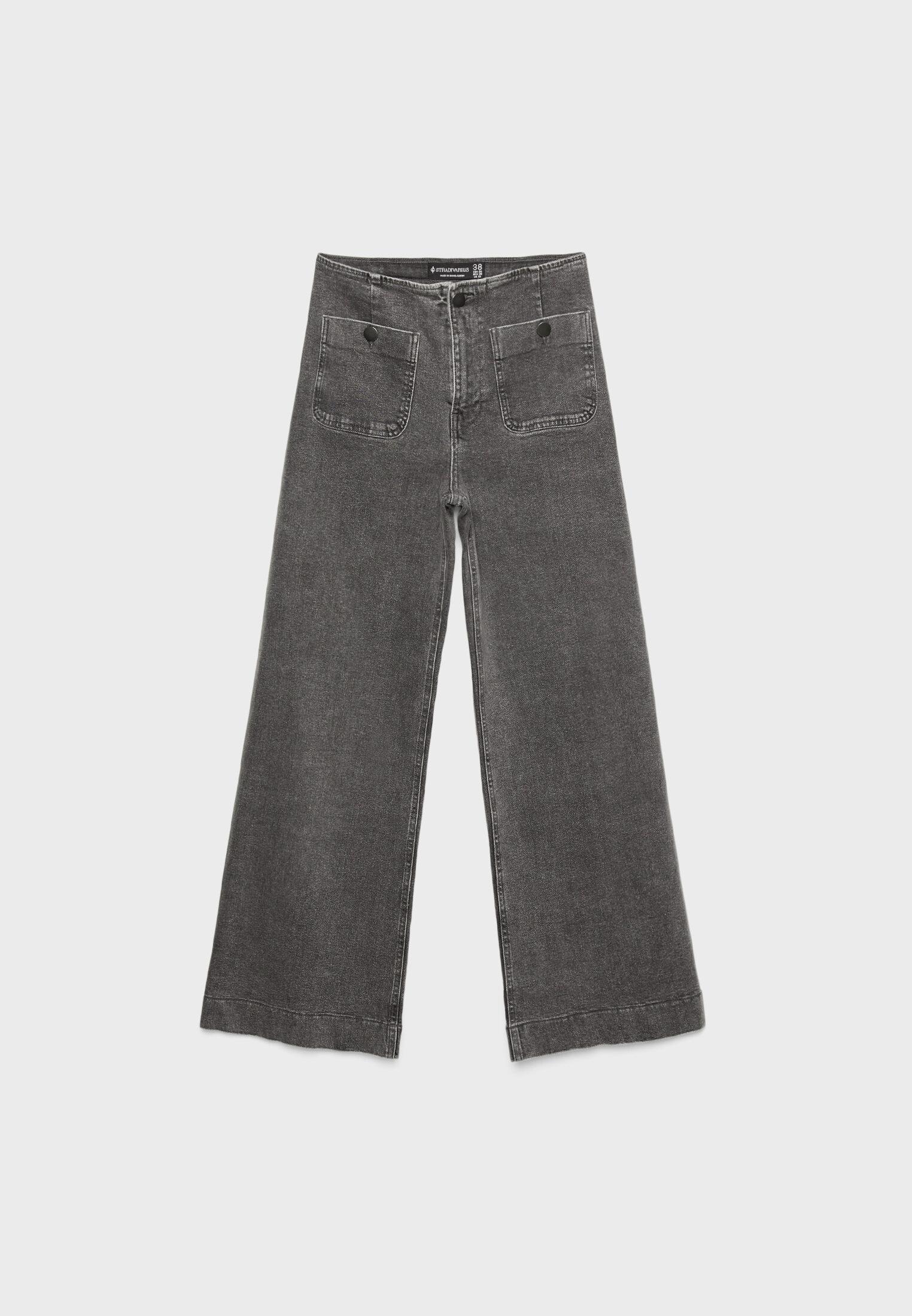 D77 Minimalist jeans with pockets — DARK GREY DENIM WASH