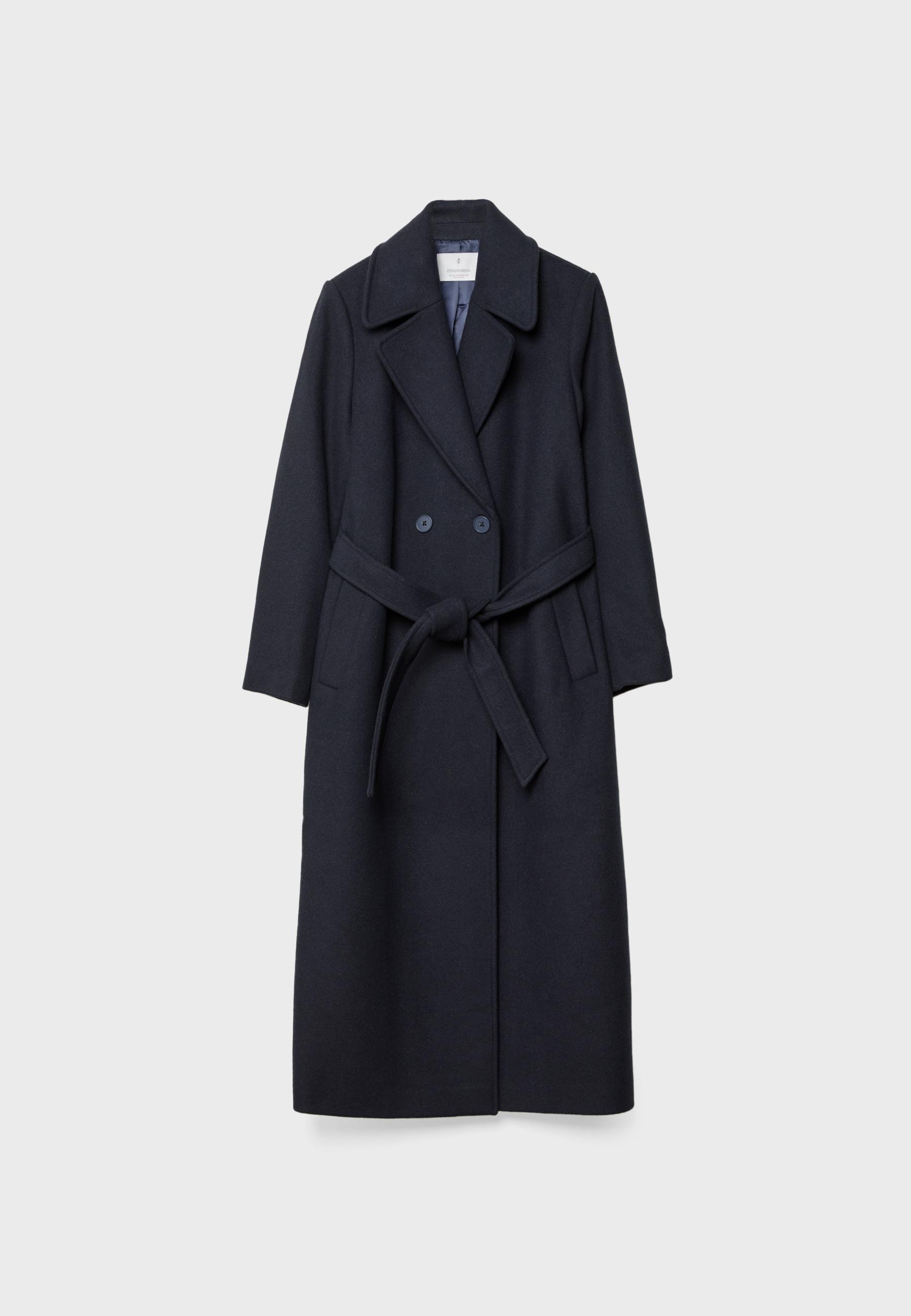 Long coat with belt — Dark blue