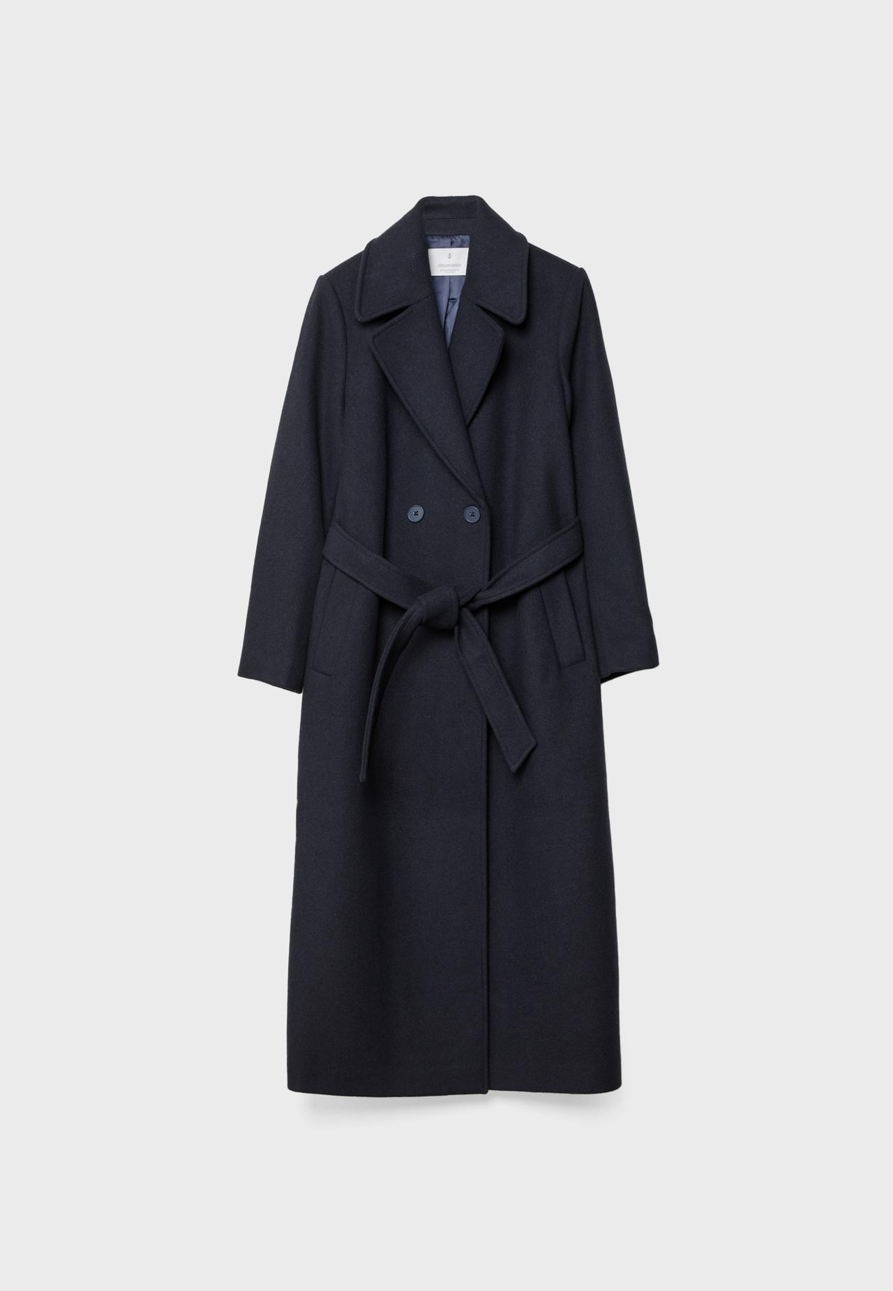 Long belted coat — Dark blue