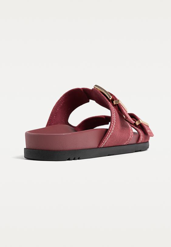 sandalias planas piel hebillas