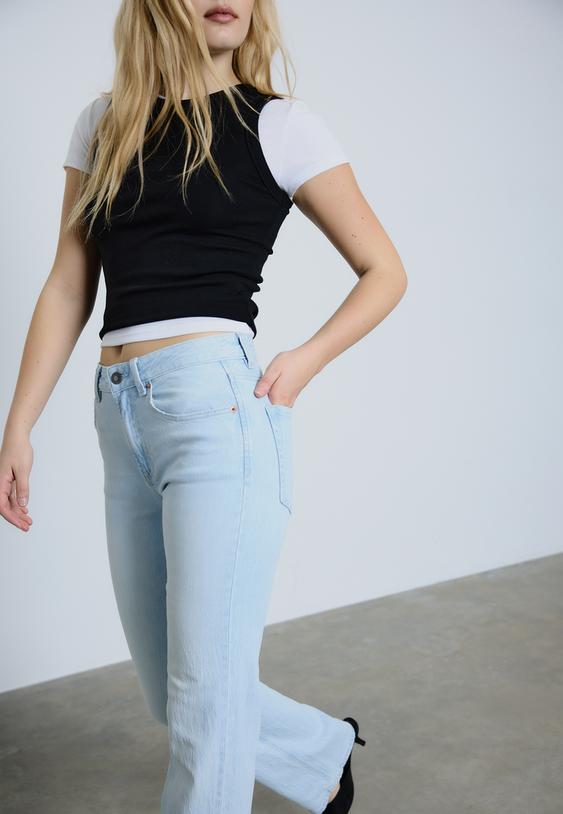 Stradivarius D98 Straight-Leg Jeans Light Bleach 12