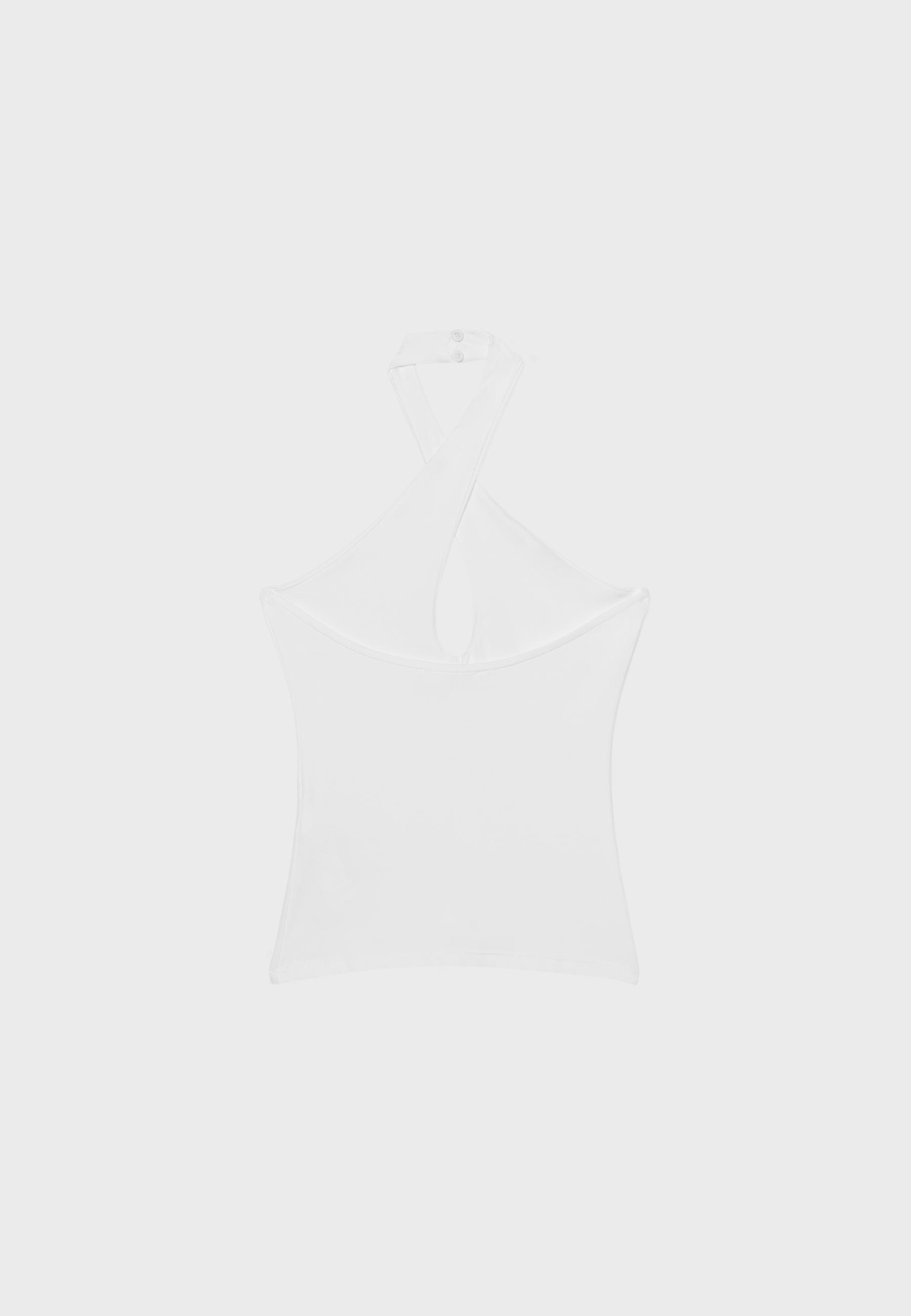 Halter cross-over top — Ecru