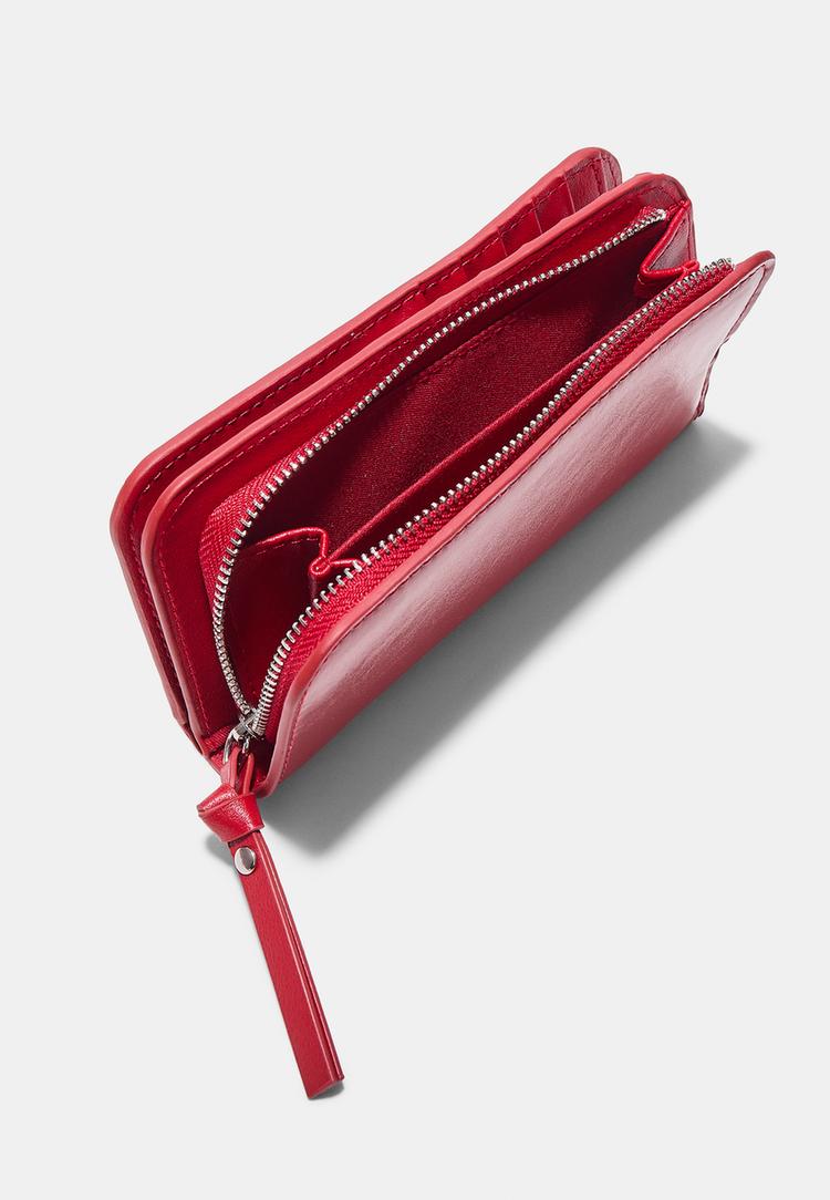 Stradivarius Πορτοφόλι Με Φερμουάρ Κόκκινο Os φωτογραφία