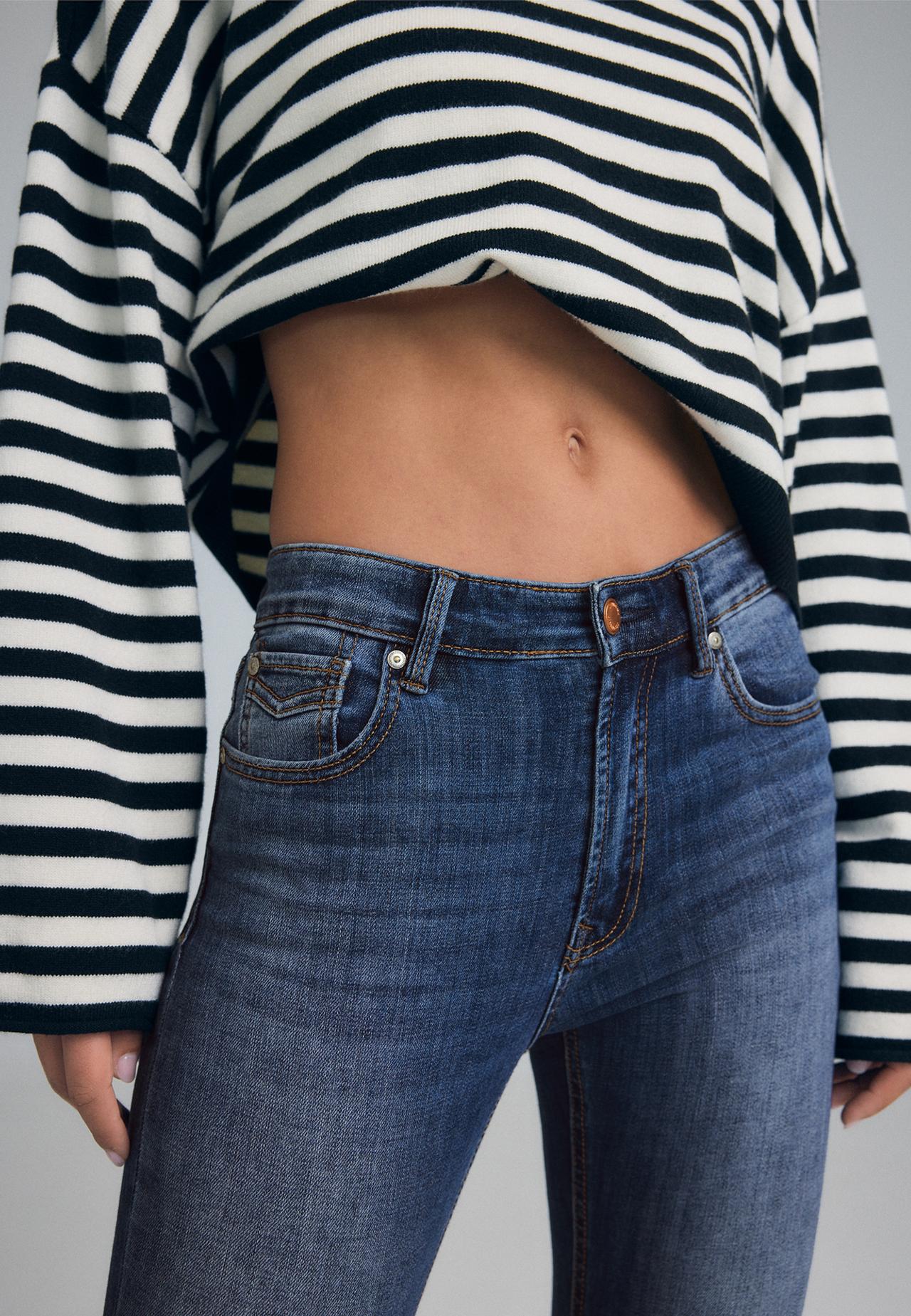 D07 High-waist skinny jeans — OVERDYED BLUE DENIM