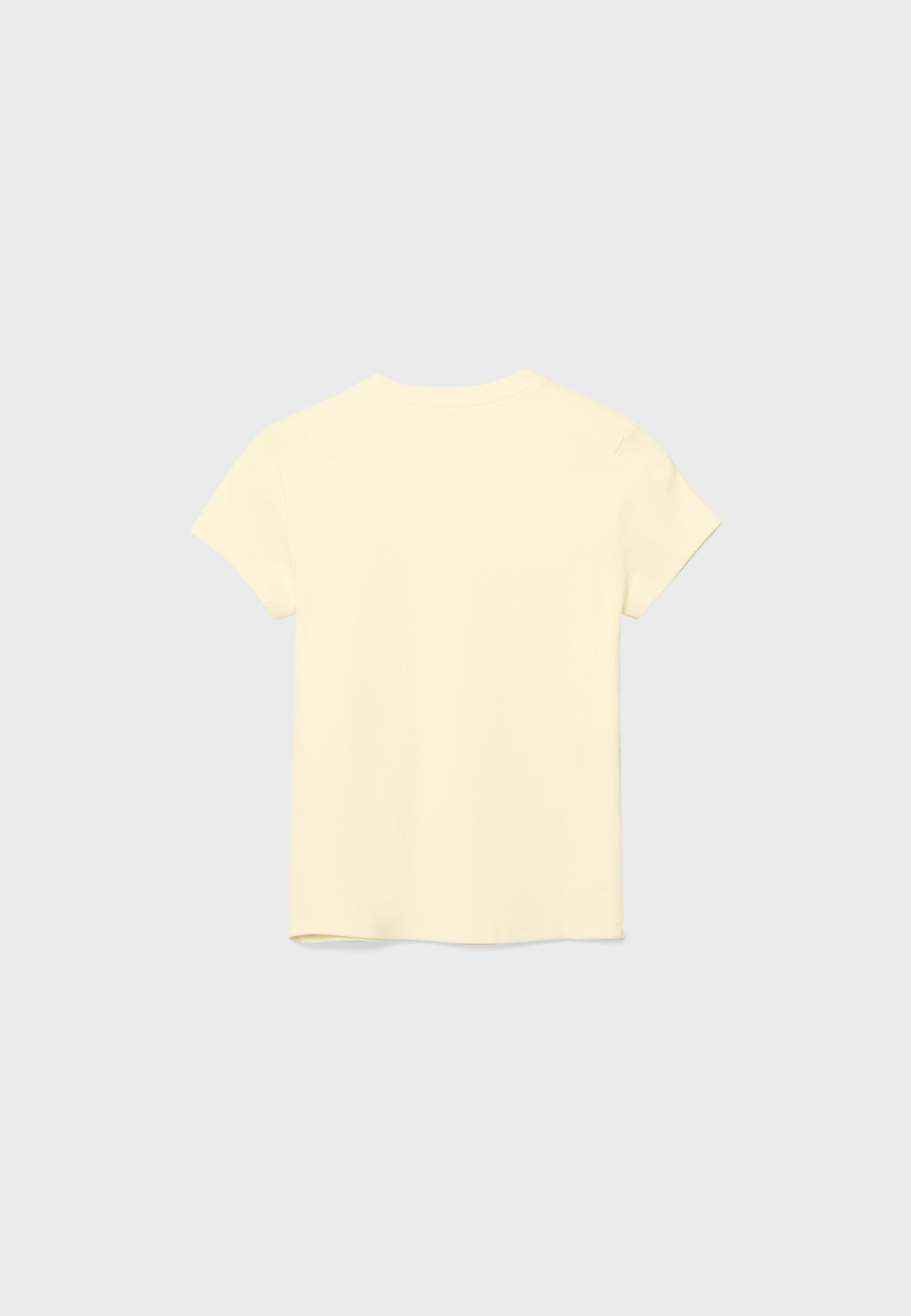 Basic round neck short sleeve T-shirt — Pastel yellow