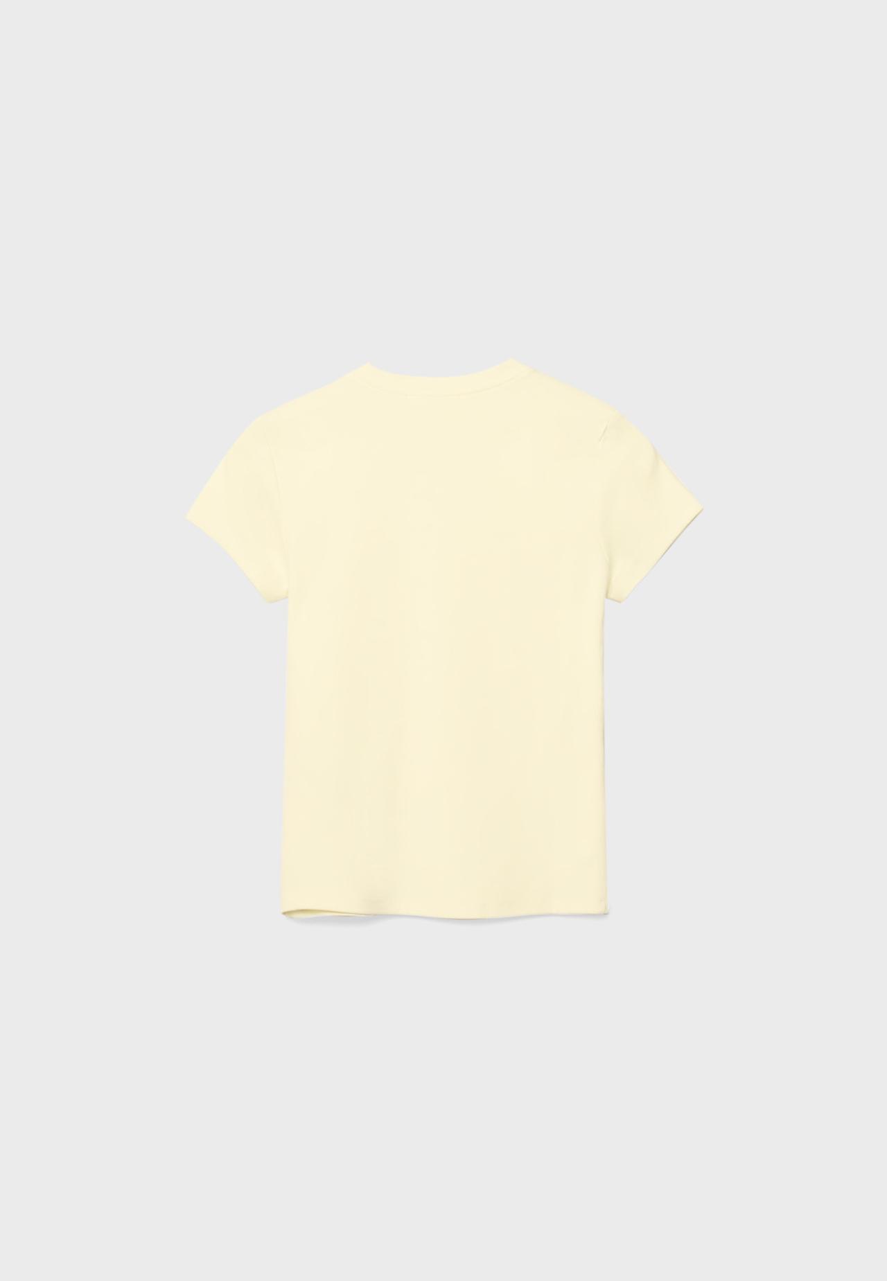 Basic round neck short sleeve T-shirt — Pastel yellow