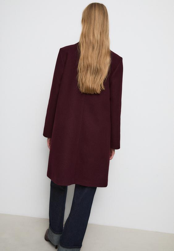 abrigo midi boton tacto suave