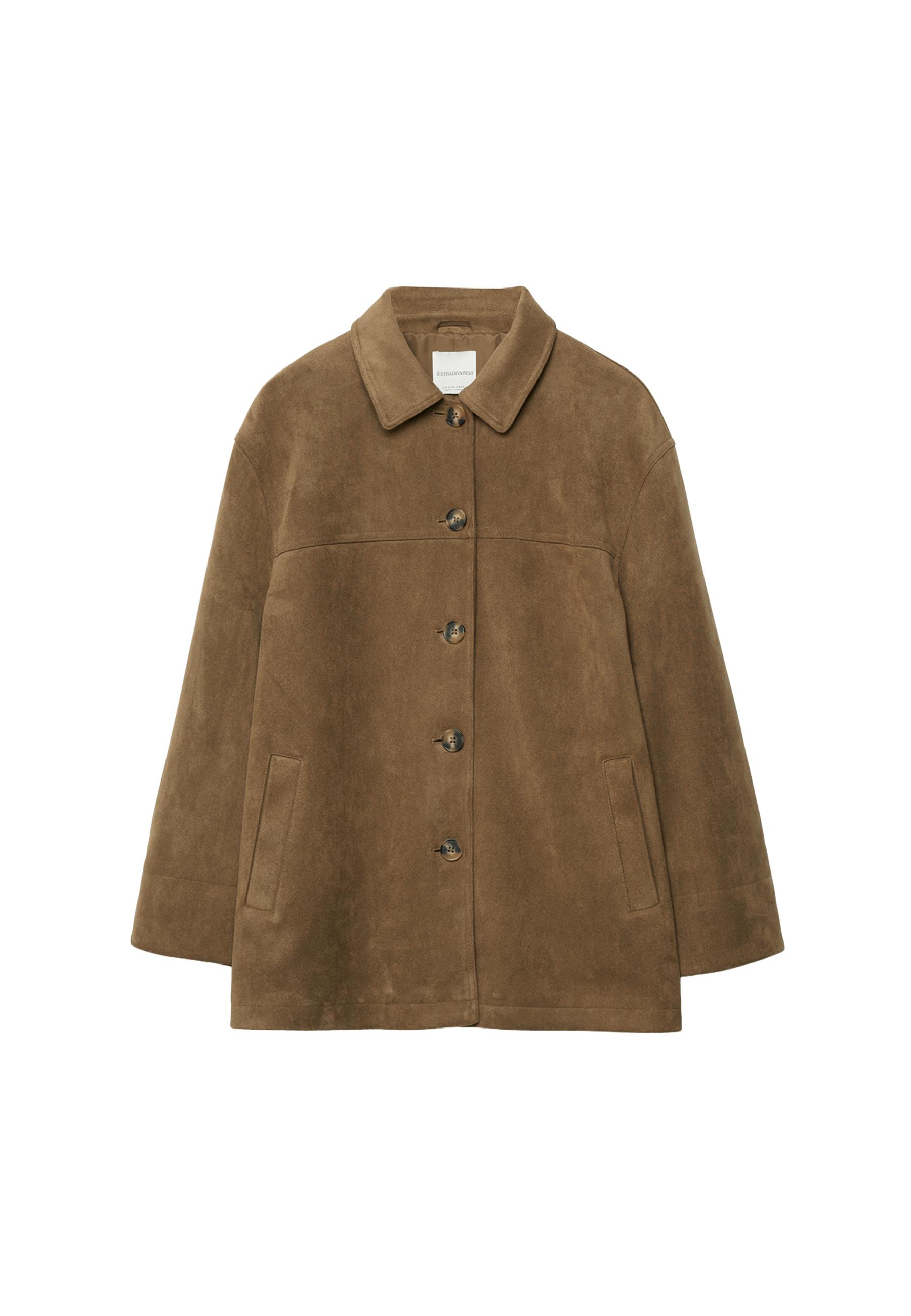 Faux suede jacket — Beige