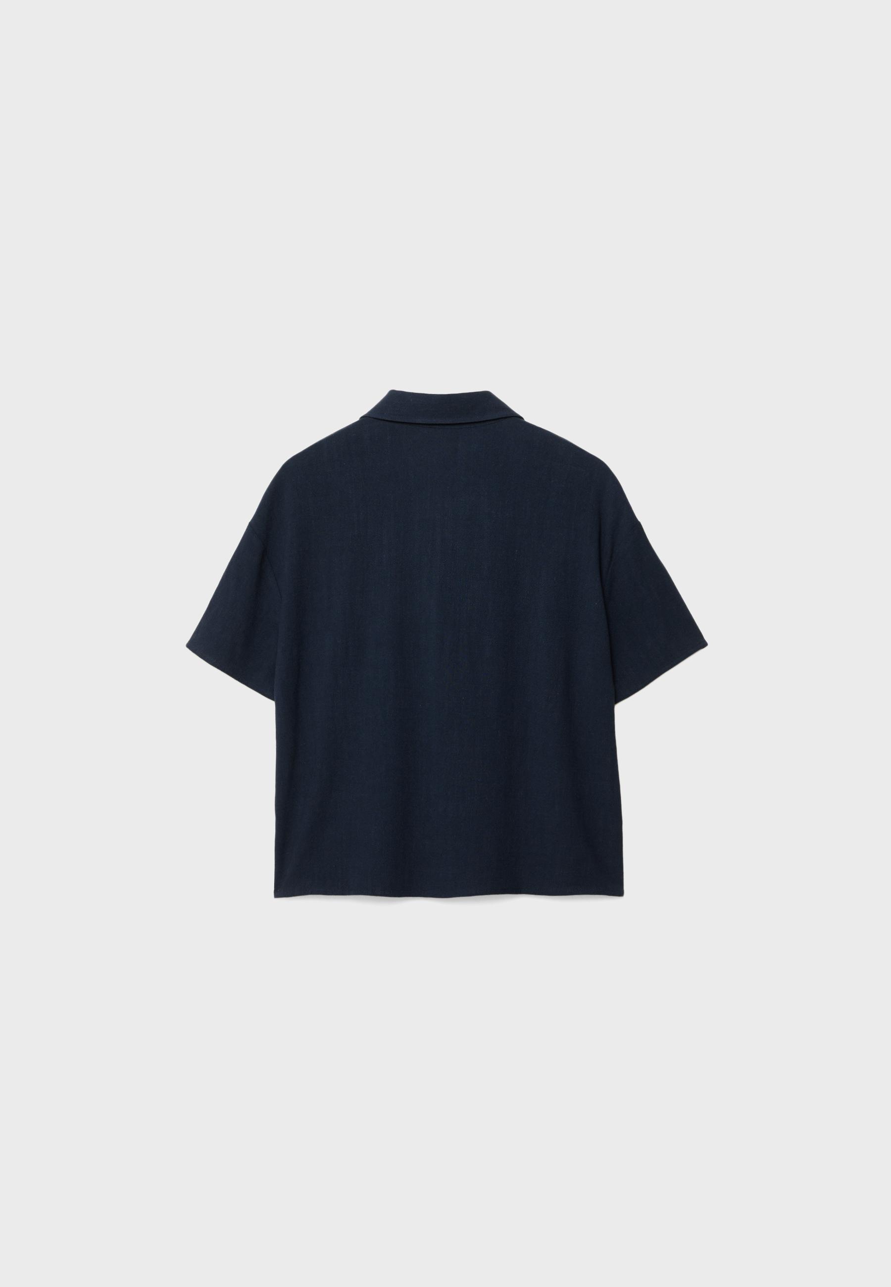 Short sleeve linen-effect shirt