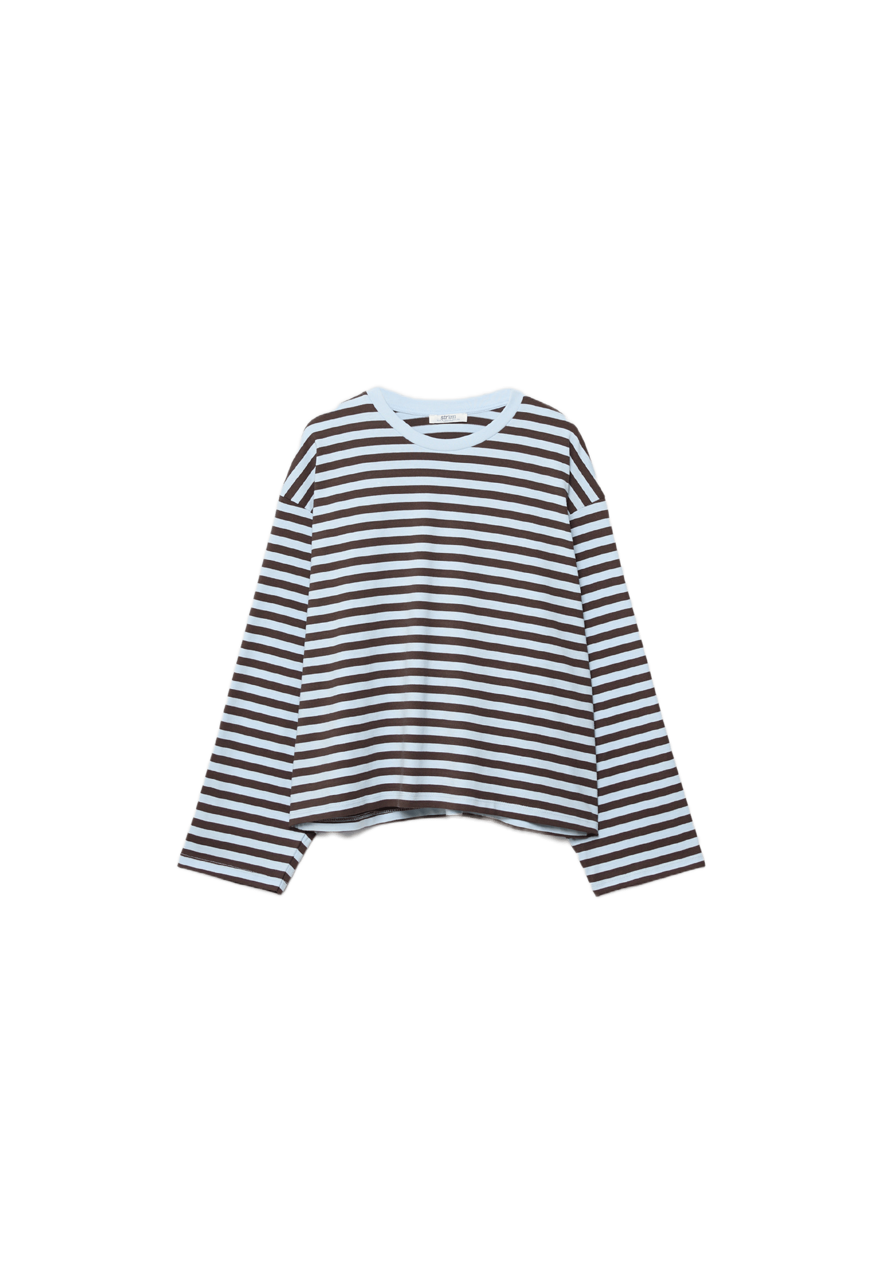 Striped long sleeve T-shirt — Sky blue
