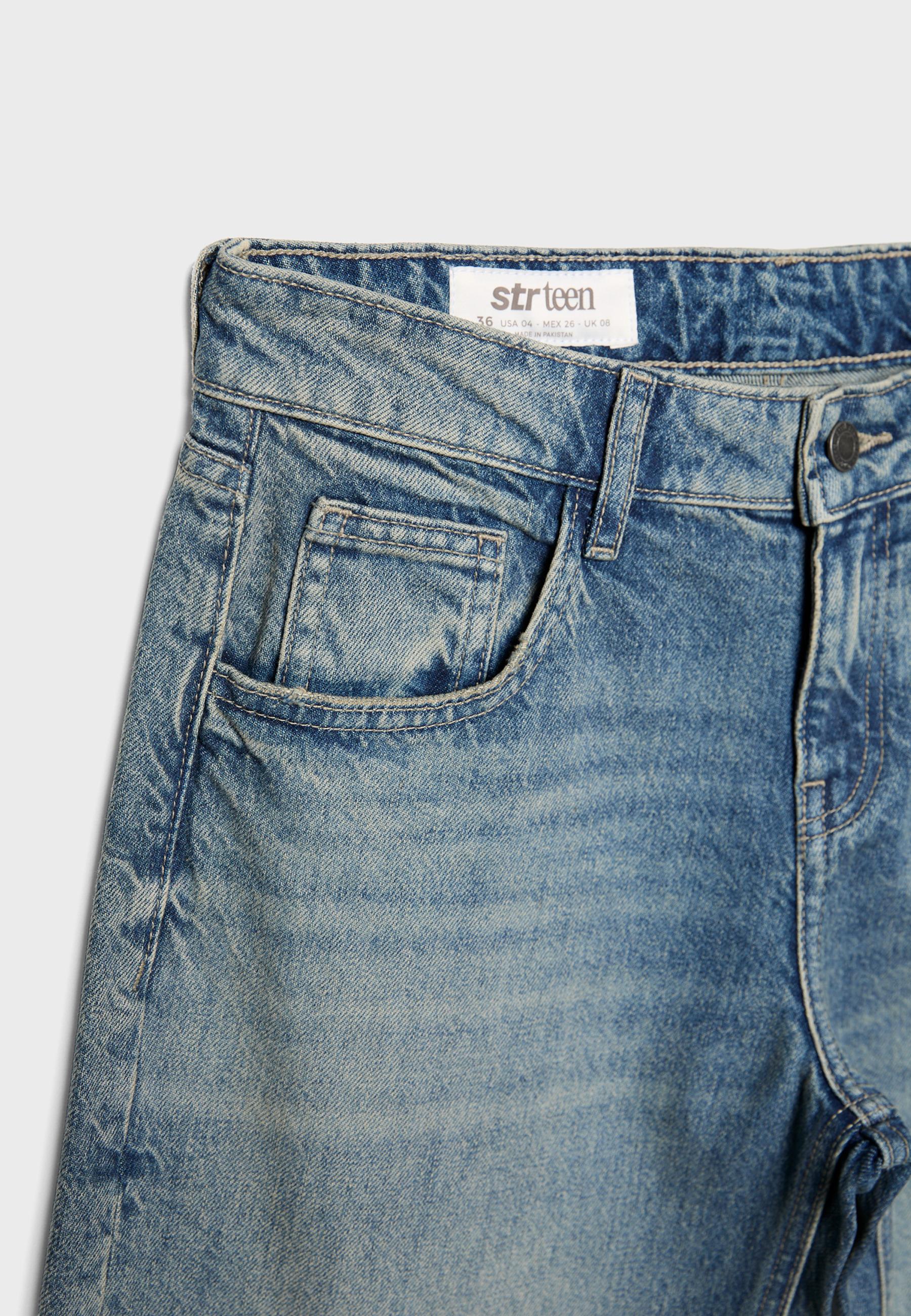 Mid-rise baggy jeans — LIGHT BLEACH