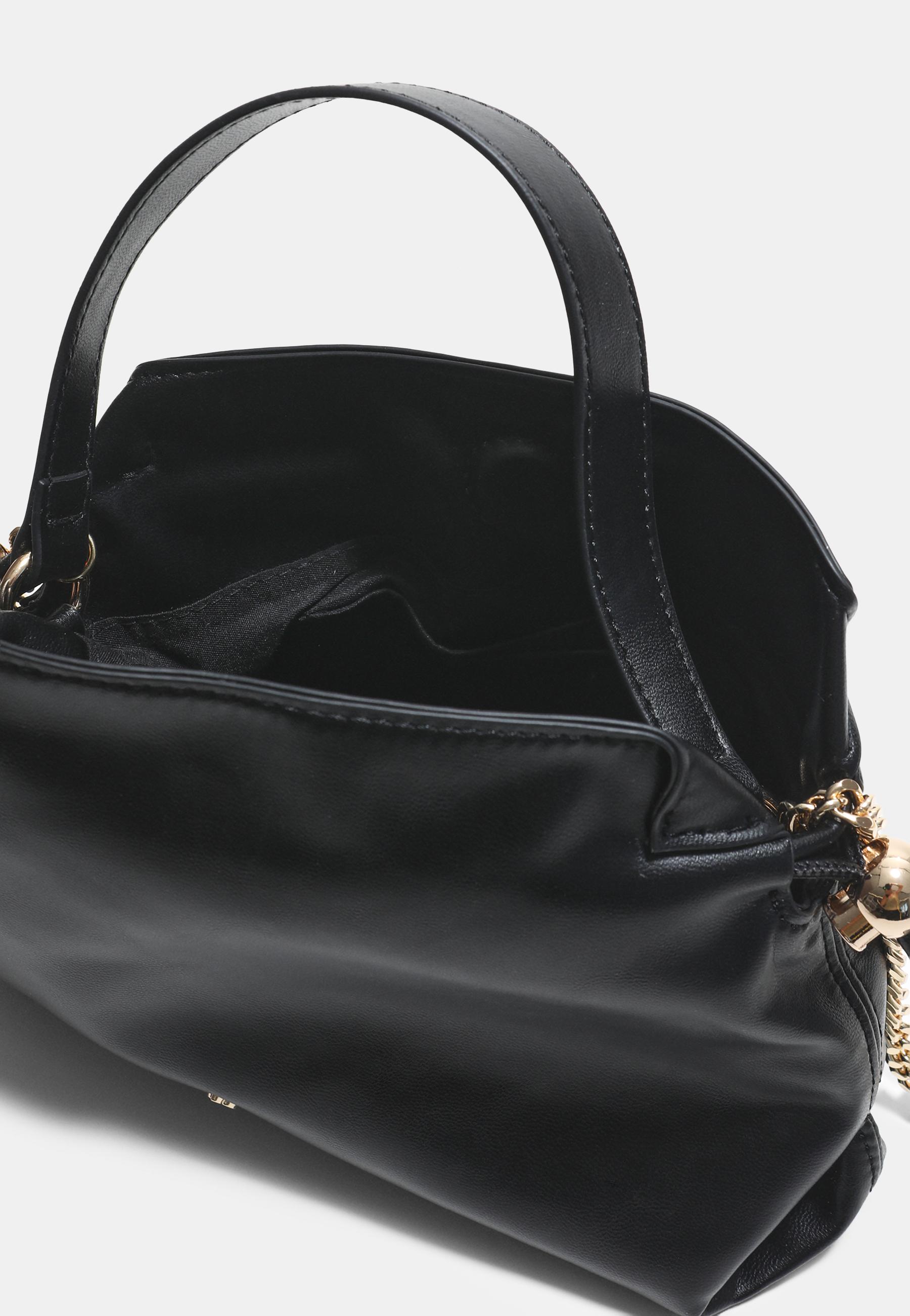 Small ruched crossbody bag — Black