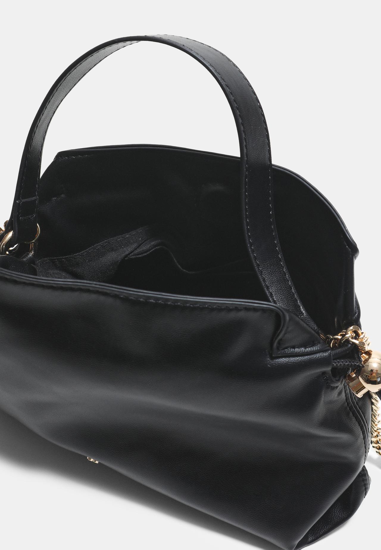 Small ruched crossbody bag — Black